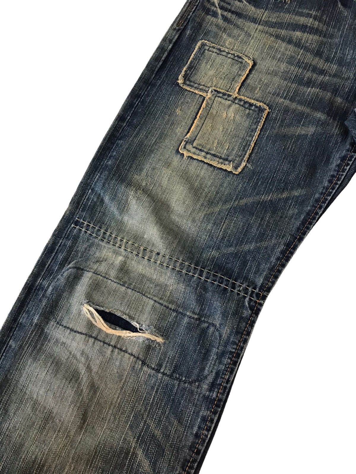Japanese Brand Vintage Edwin Sashiko Distressed Patchwork Distressed Denim Size US 31 - 9 Thumbnail