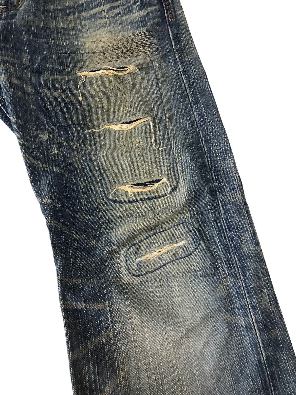 Japanese Brand Vintage Edwin Sashiko Distressed Patchwork Distressed Denim Size US 31 - 8 Thumbnail