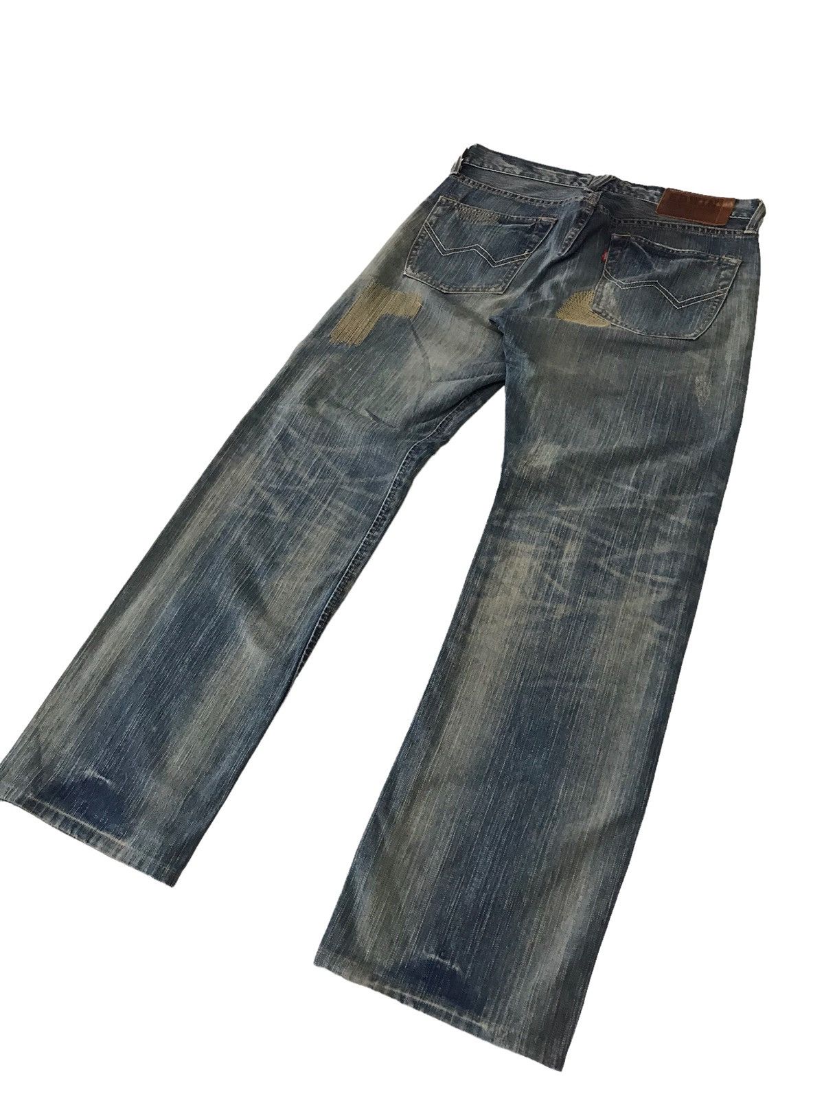 Japanese Brand Vintage Edwin Sashiko Distressed Patchwork Distressed Denim Size US 31 - 14 Thumbnail