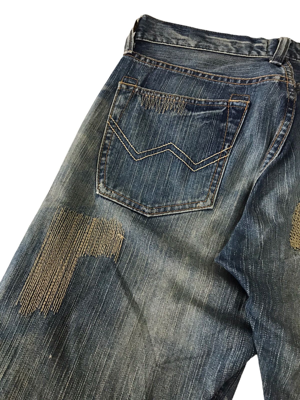 Japanese Brand Vintage Edwin Sashiko Distressed Patchwork Distressed Denim Size US 31 - 21 Thumbnail