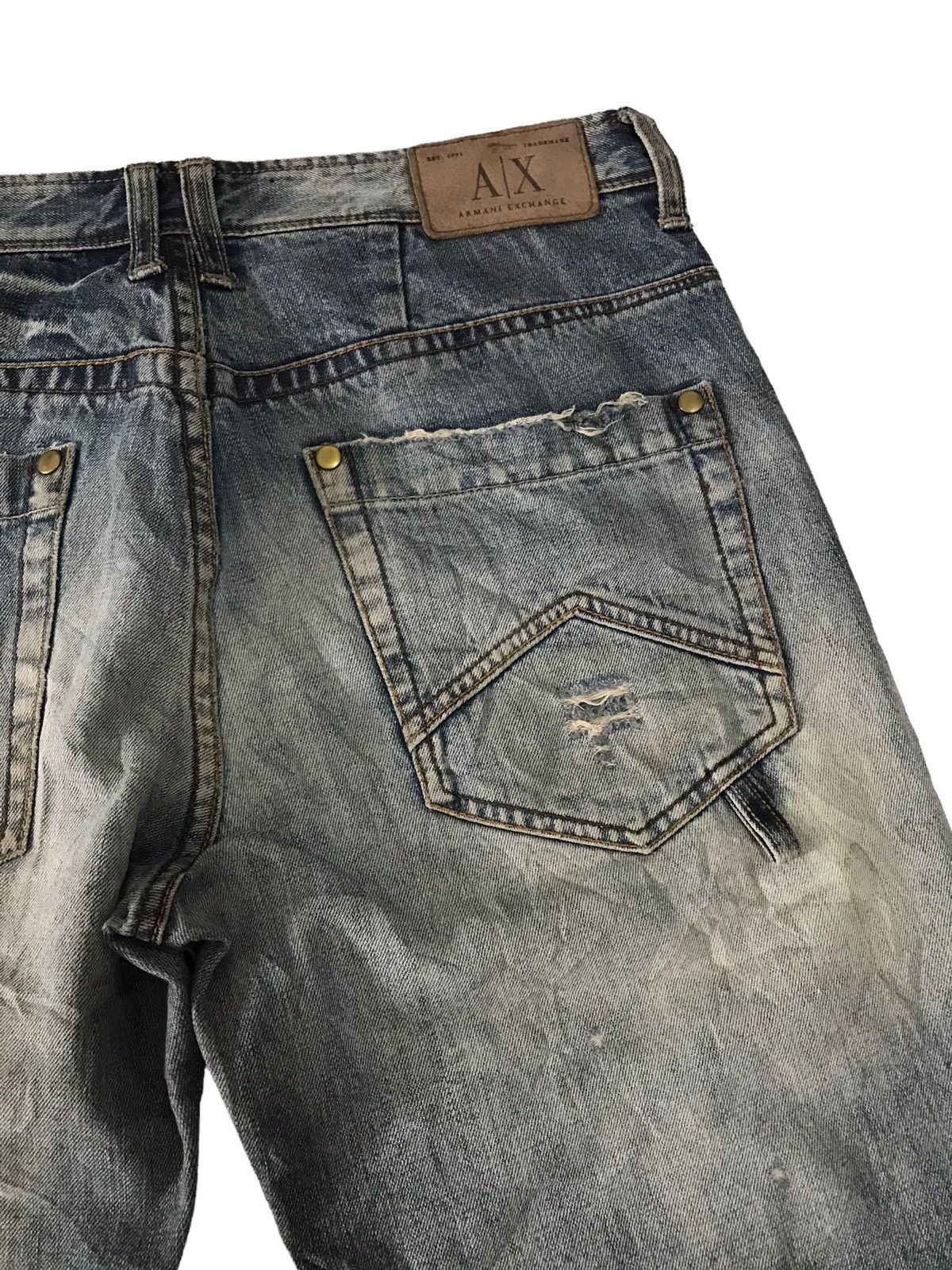 Armani Exchange Thrashed🔥Armani Exchange Acid Wash Distressed Denim Pant⚡️ Size US 32 / EU 48 - 19 Thumbnail