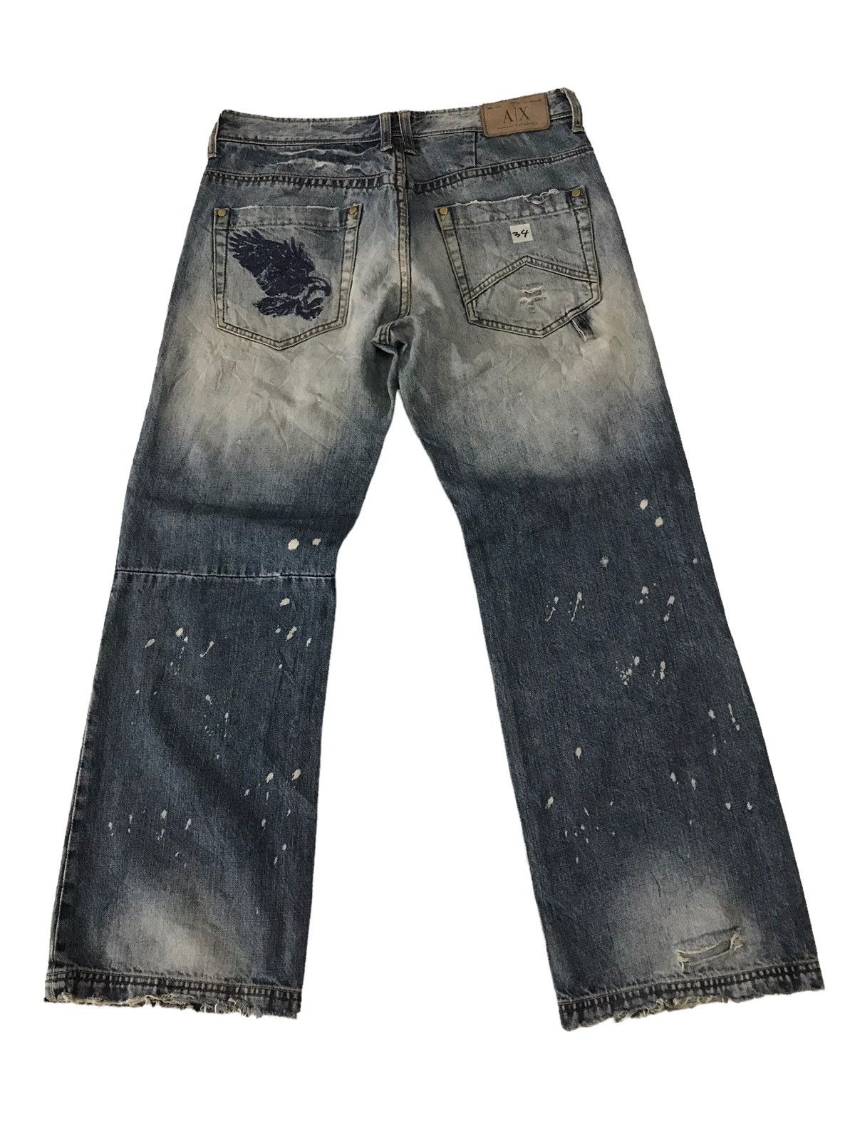 Armani Exchange Thrashed🔥Armani Exchange Acid Wash Distressed Denim Pant⚡️ Size US 32 / EU 48 - 12 Thumbnail