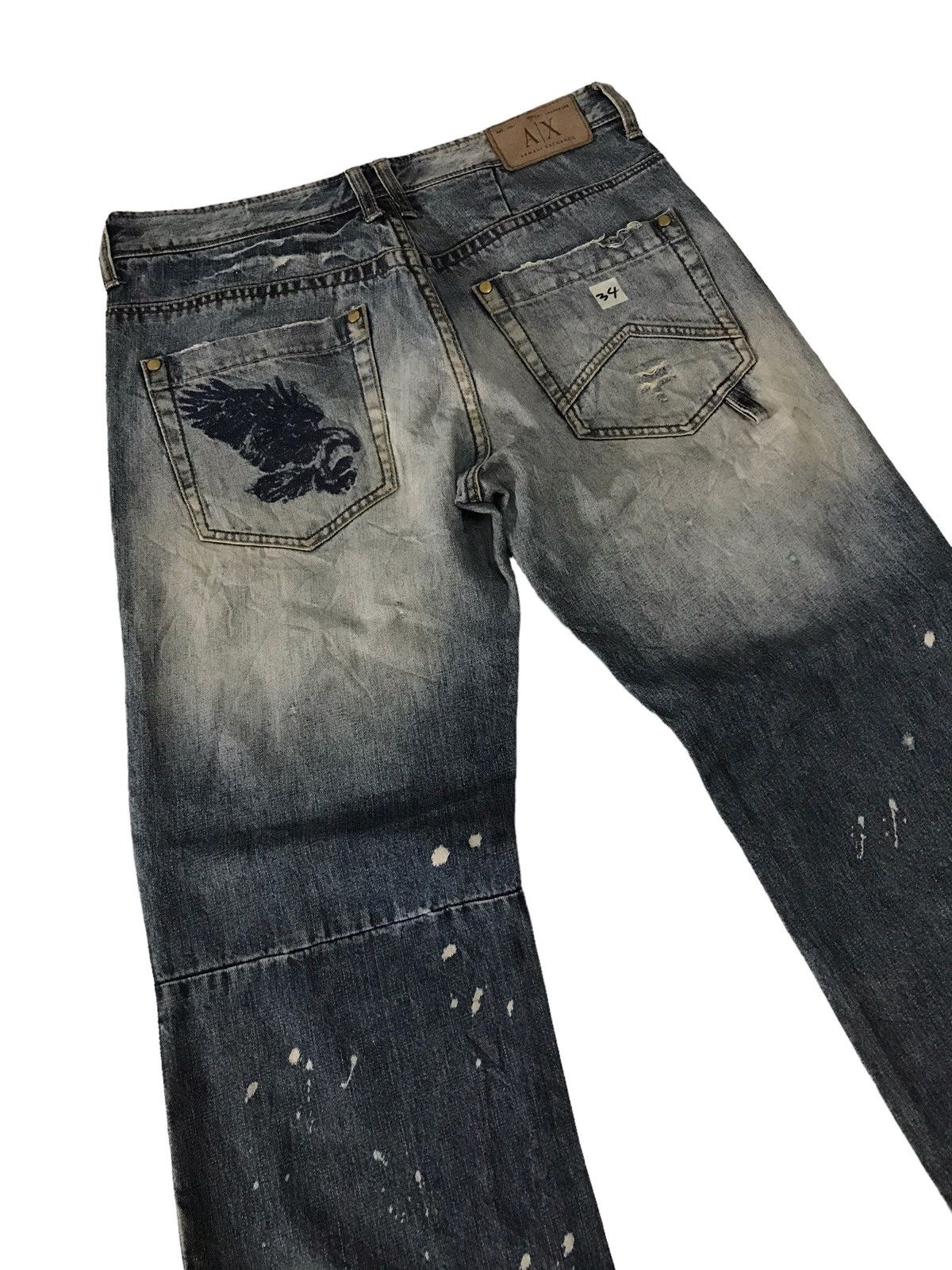 Armani Exchange Thrashed🔥Armani Exchange Acid Wash Distressed Denim Pant⚡️ Size US 32 / EU 48 - 14 Thumbnail