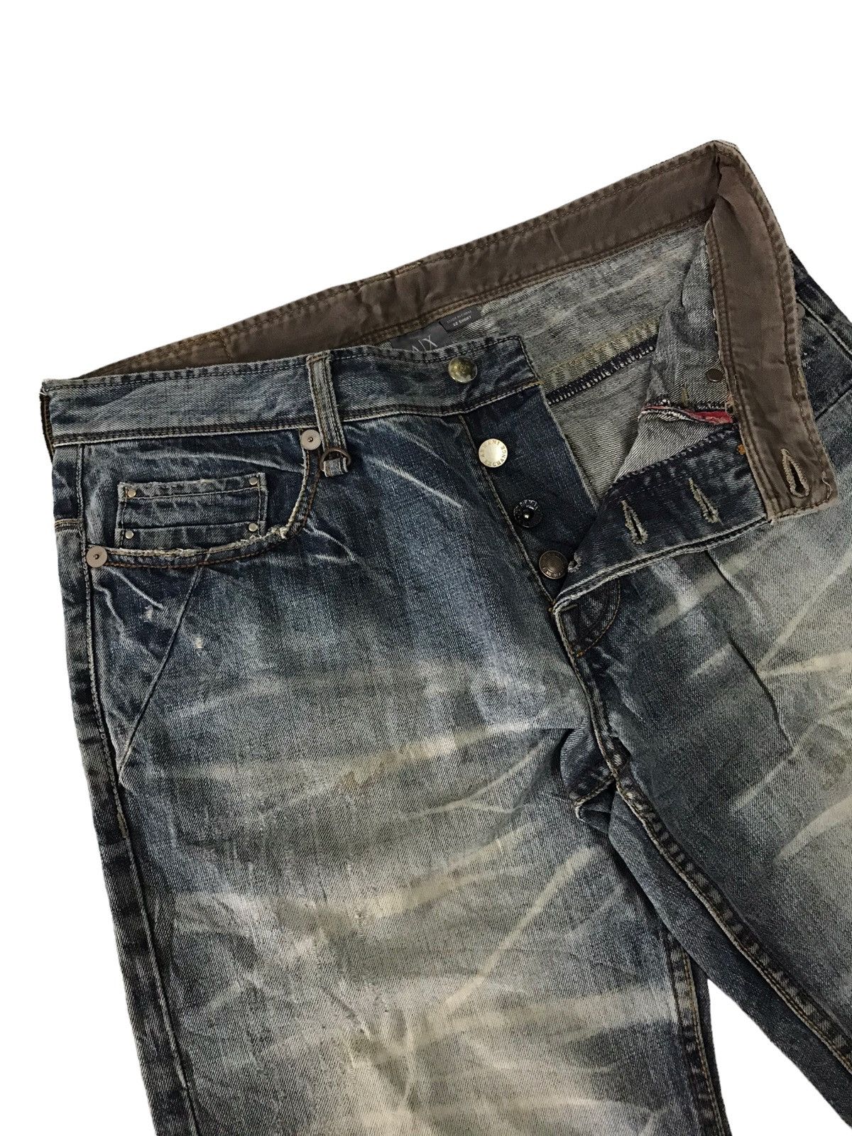 Armani Exchange Thrashed🔥Armani Exchange Acid Wash Distressed Denim Pant⚡️ Size US 32 / EU 48 - 11 Thumbnail