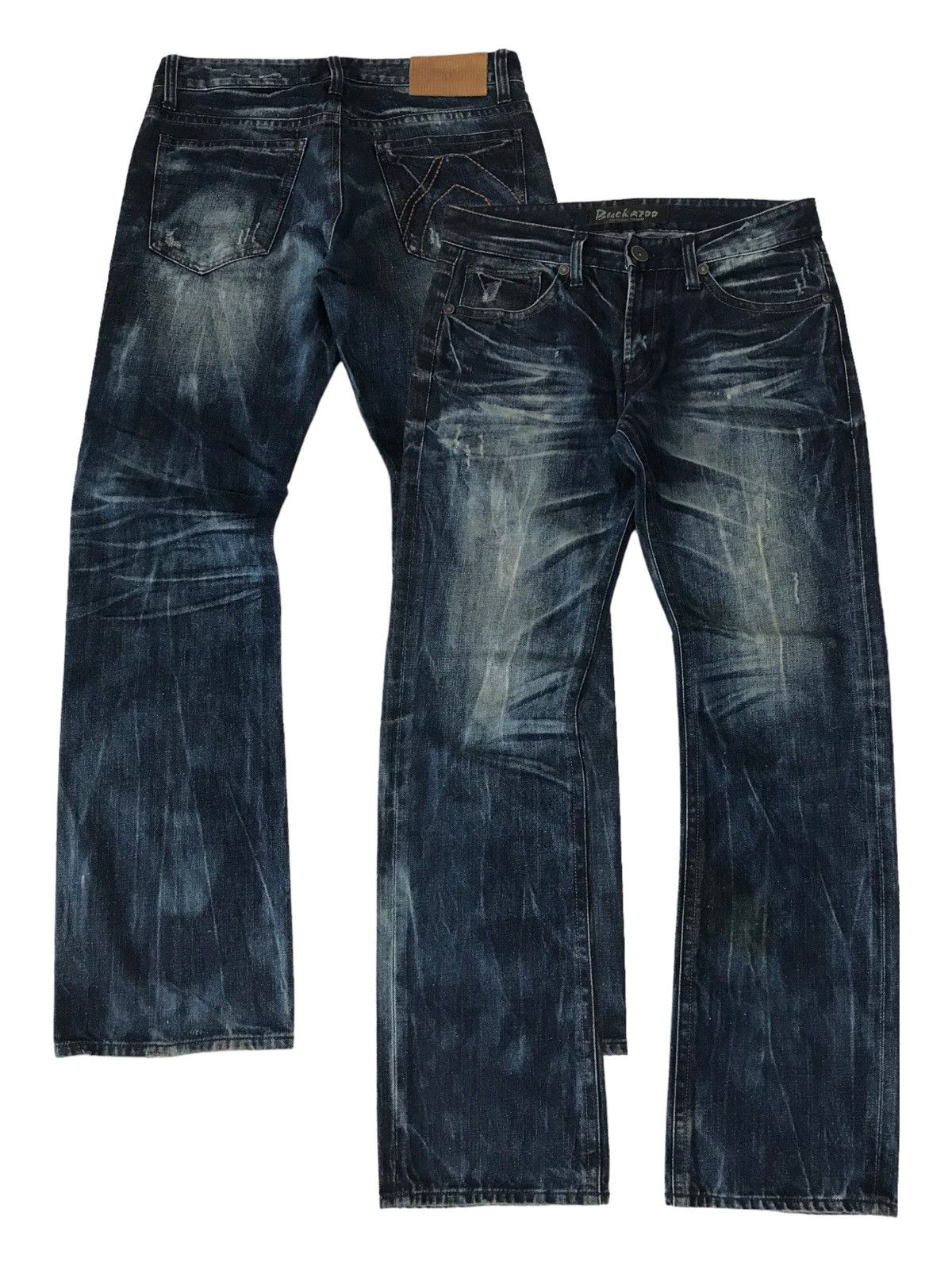image of Avant Garde x If Six Was Nine Pickkbuckaroo Washed Blue Denim Jeans, Men's (Size 33)