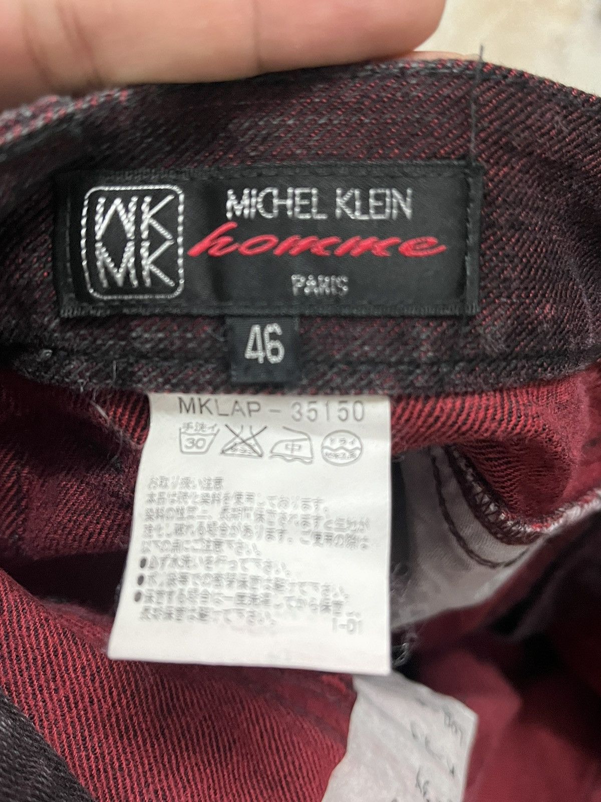 Japanese Brand × Vintage Michel Klein Homme Maroon Brand Denim Size US 29 - 11 Thumbnail