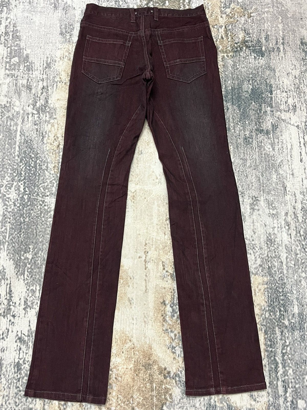Japanese Brand × Vintage Michel Klein Homme Maroon Brand Denim Size US 29 - 8 Thumbnail