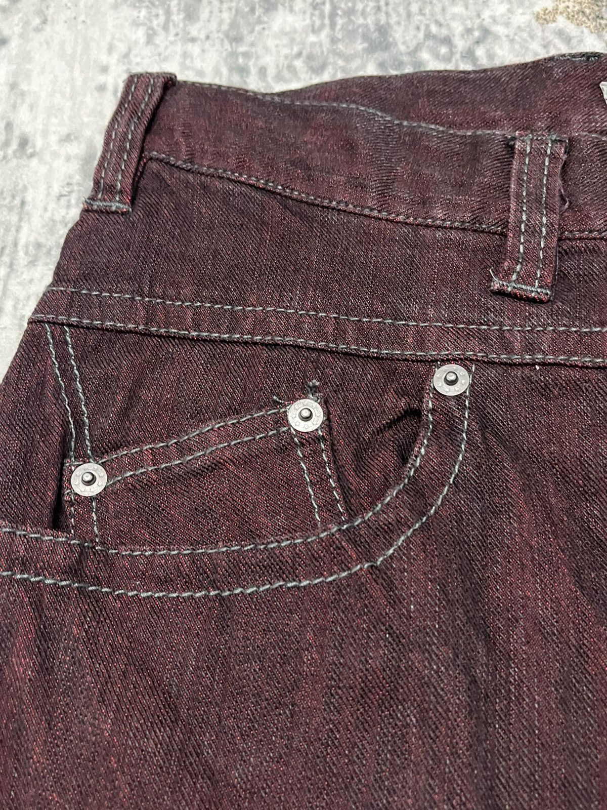 Japanese Brand × Vintage Michel Klein Homme Maroon Brand Denim Size US 29 - 3 Thumbnail