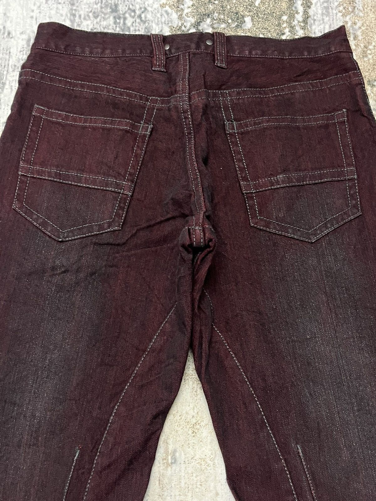 Japanese Brand × Vintage Michel Klein Homme Maroon Brand Denim Size US 29 - 10 Thumbnail