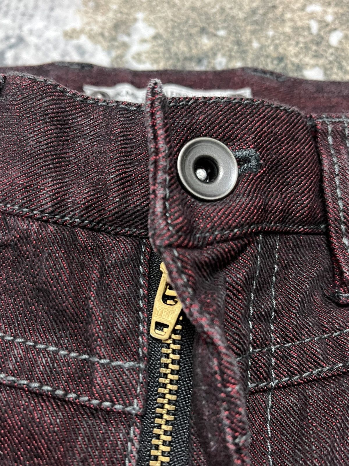 Japanese Brand × Vintage Michel Klein Homme Maroon Brand Denim Size US 29 - 5 Thumbnail