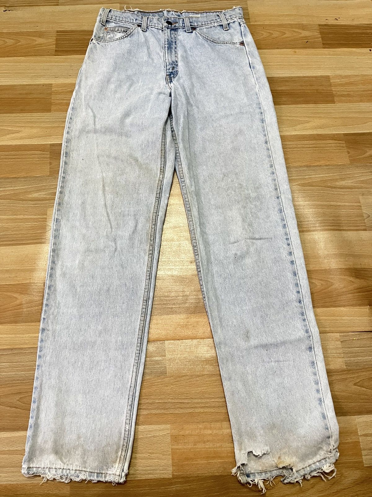 Vintage Levis White Distressed Orange Tag