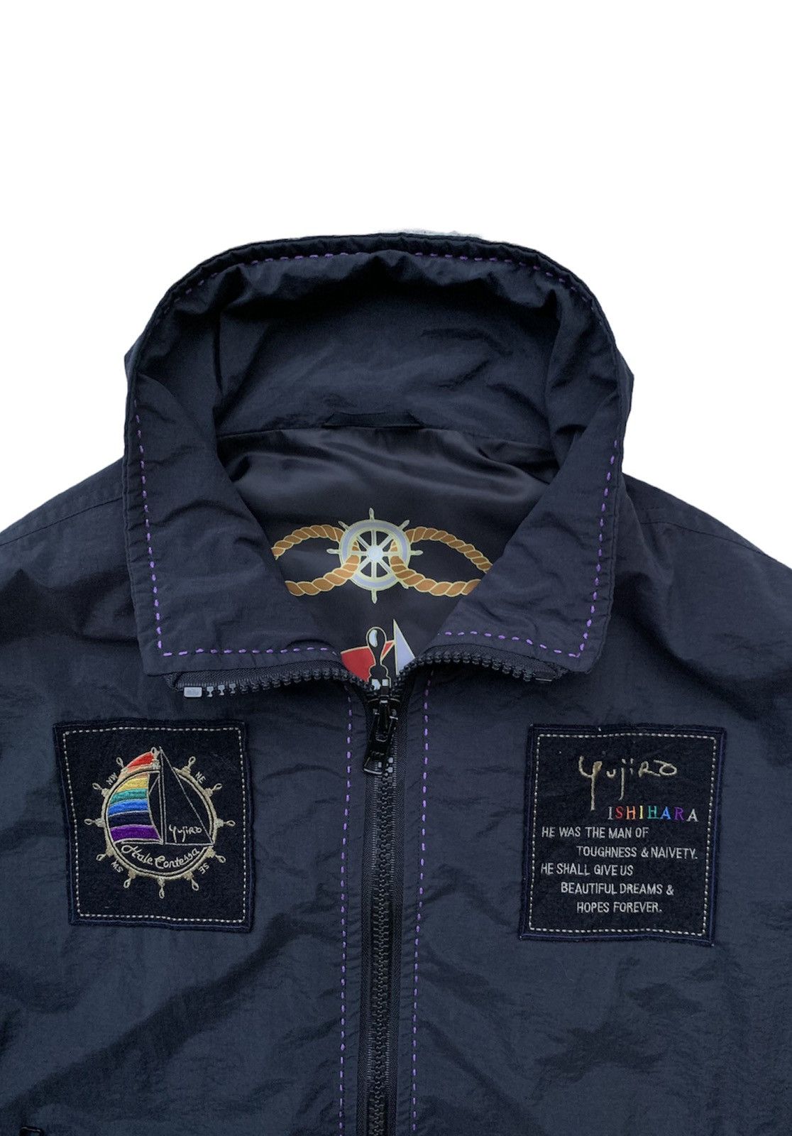 Japanese Brand 🪖Vintage ISHIHARA YUJIRO Bomber Style Windbreaker Size US L / EU 52-54 / 3 - 2 Thumbnail