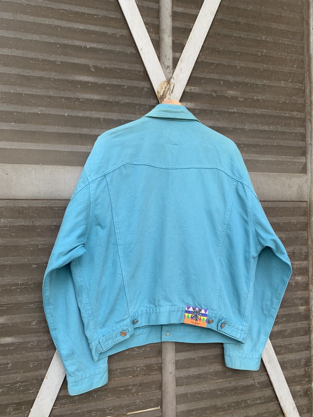 Louis Feraud 👹Vintage LOUIS FERAUD Turquoise Trucker Denim Jacket Size US L / EU 52-54 / 3 - 11 Thumbnail