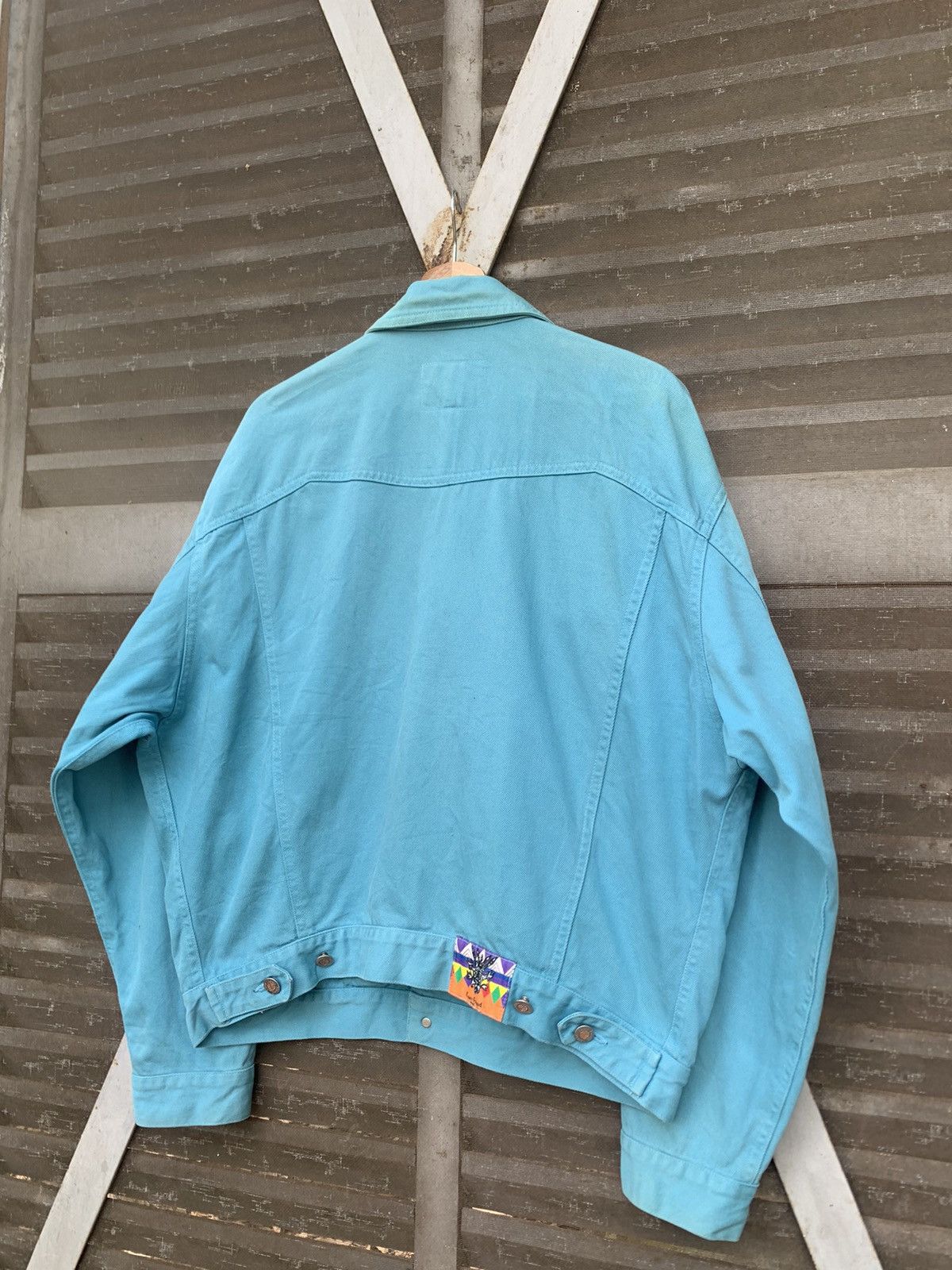 Louis Feraud 👹Vintage LOUIS FERAUD Turquoise Trucker Denim Jacket Size US L / EU 52-54 / 3 - 12 Thumbnail