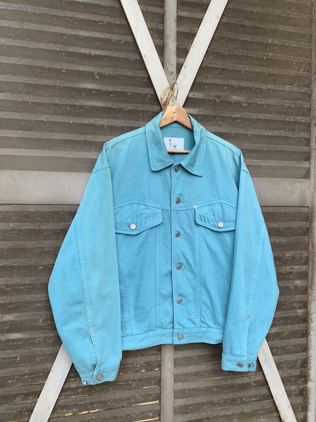 Louis Feraud 👹Vintage LOUIS FERAUD Turquoise Trucker Denim Jacket Size US L / EU 52-54 / 3 - 3 Thumbnail