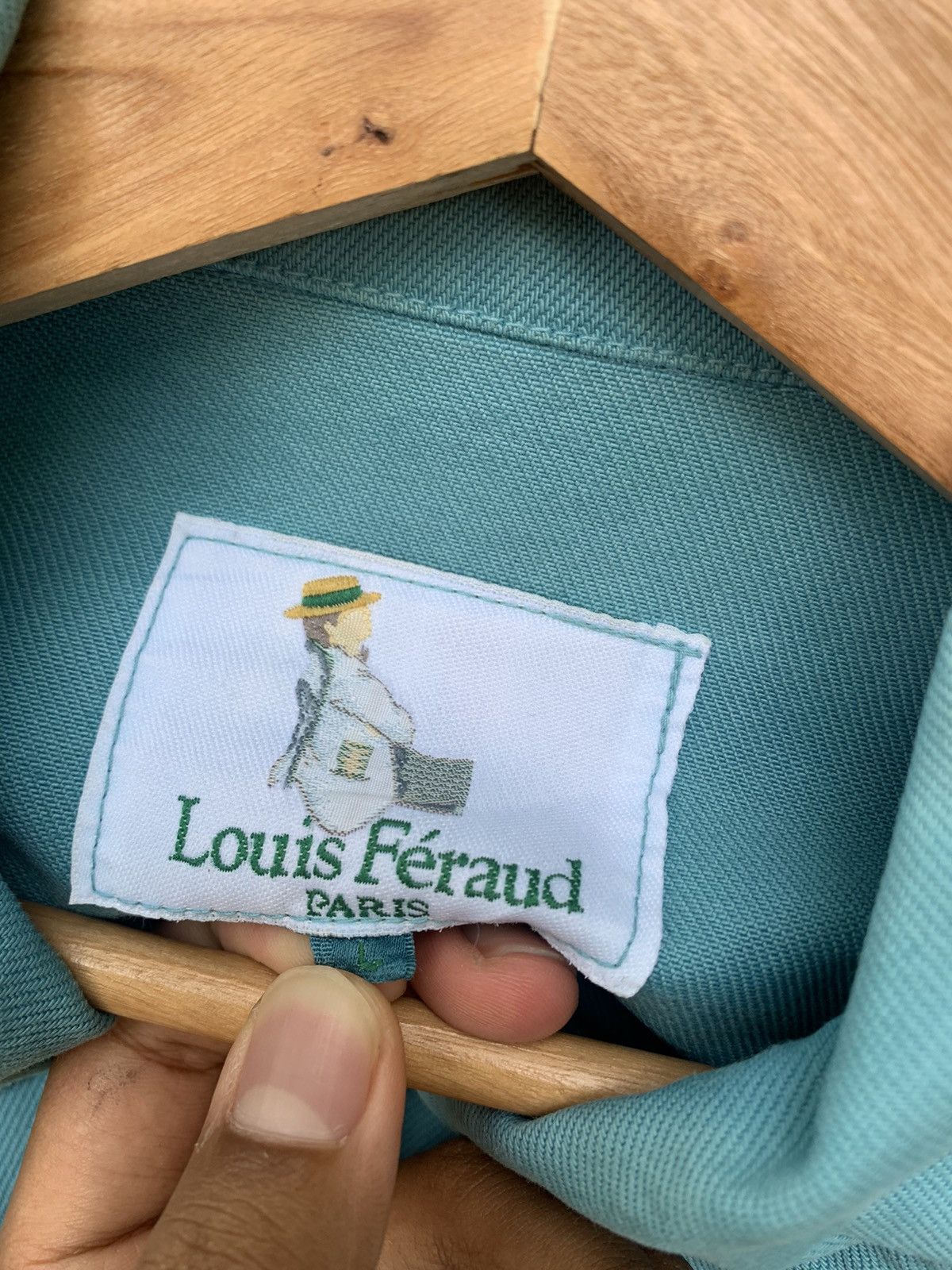 Louis Feraud 👹Vintage LOUIS FERAUD Turquoise Trucker Denim Jacket Size US L / EU 52-54 / 3 - 13 Thumbnail