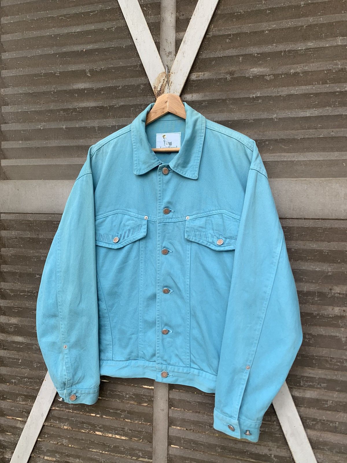 Louis Feraud 👹Vintage LOUIS FERAUD Turquoise Trucker Denim Jacket Size US L / EU 52-54 / 3 - 5 Thumbnail