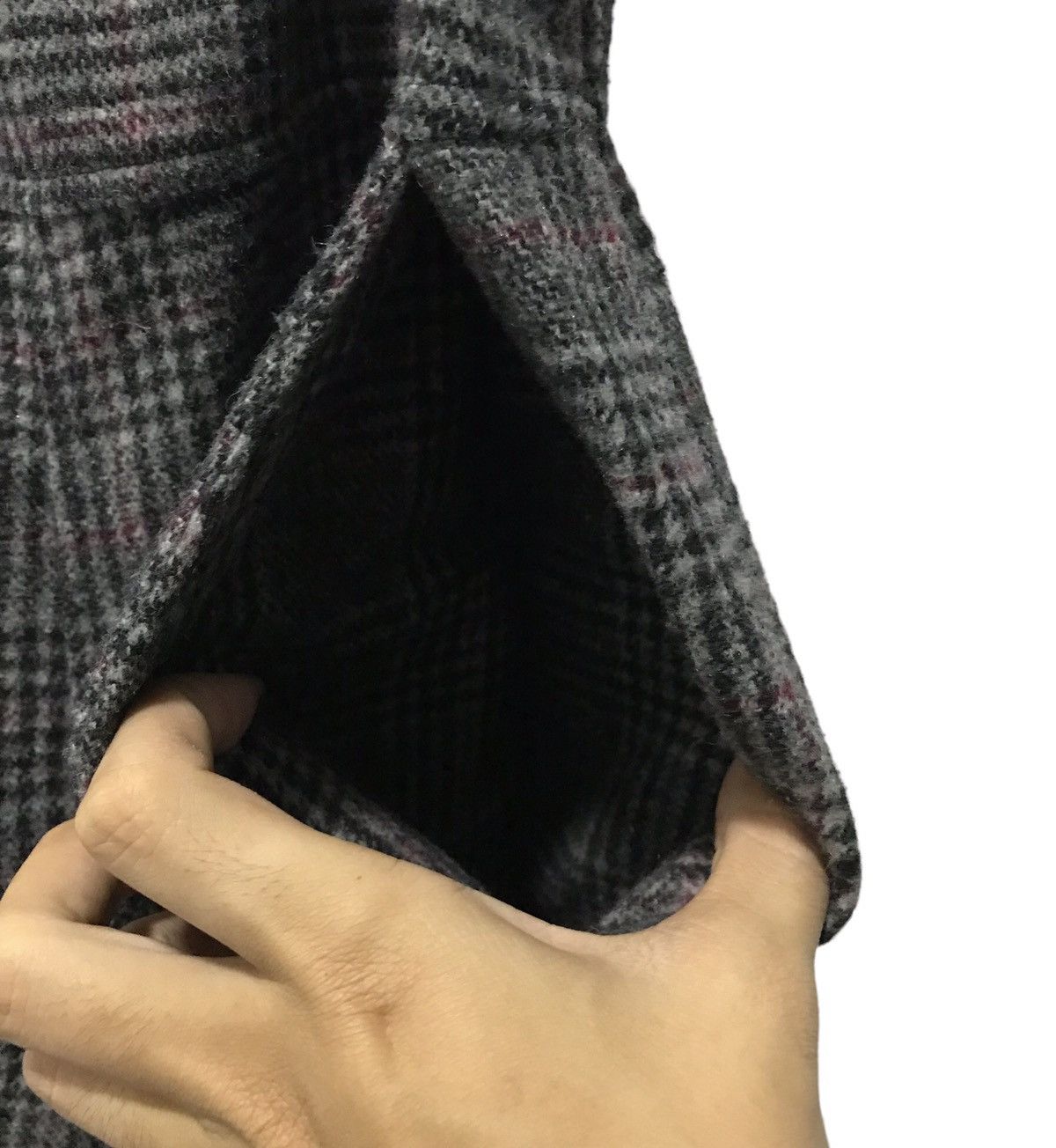 Japanese Brand Plaid Wool-Blend Suspender Wide-Leg Pants – Women's M Size Size US 30 / EU 46 - 6 Thumbnail