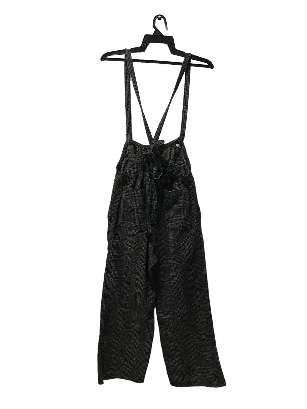 Japanese Brand Plaid Wool-Blend Suspender Wide-Leg Pants – Women's M Size Size US 30 / EU 46 - 2 Thumbnail