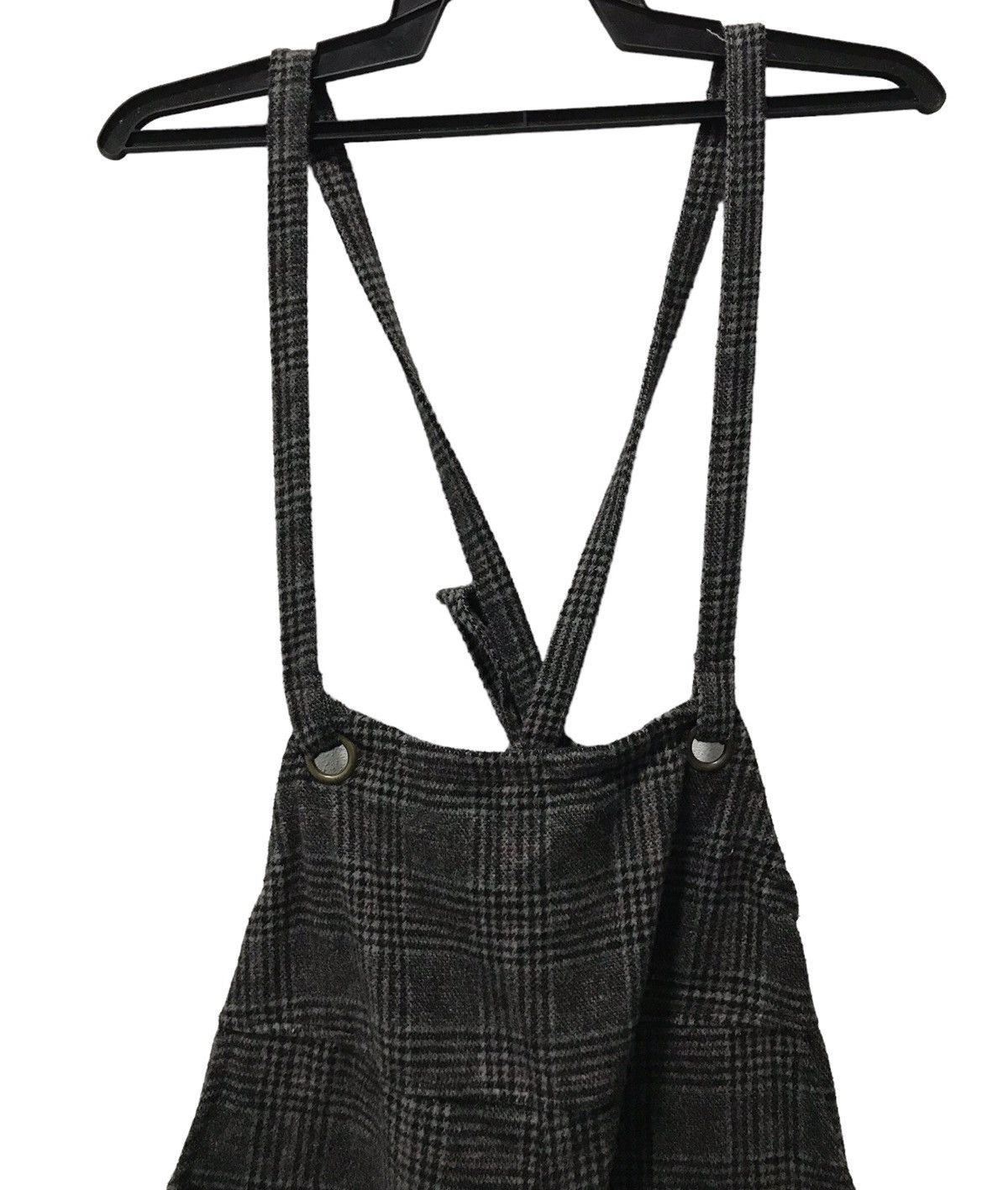 Japanese Brand Plaid Wool-Blend Suspender Wide-Leg Pants – Women's M Size Size US 30 / EU 46 - 3 Thumbnail