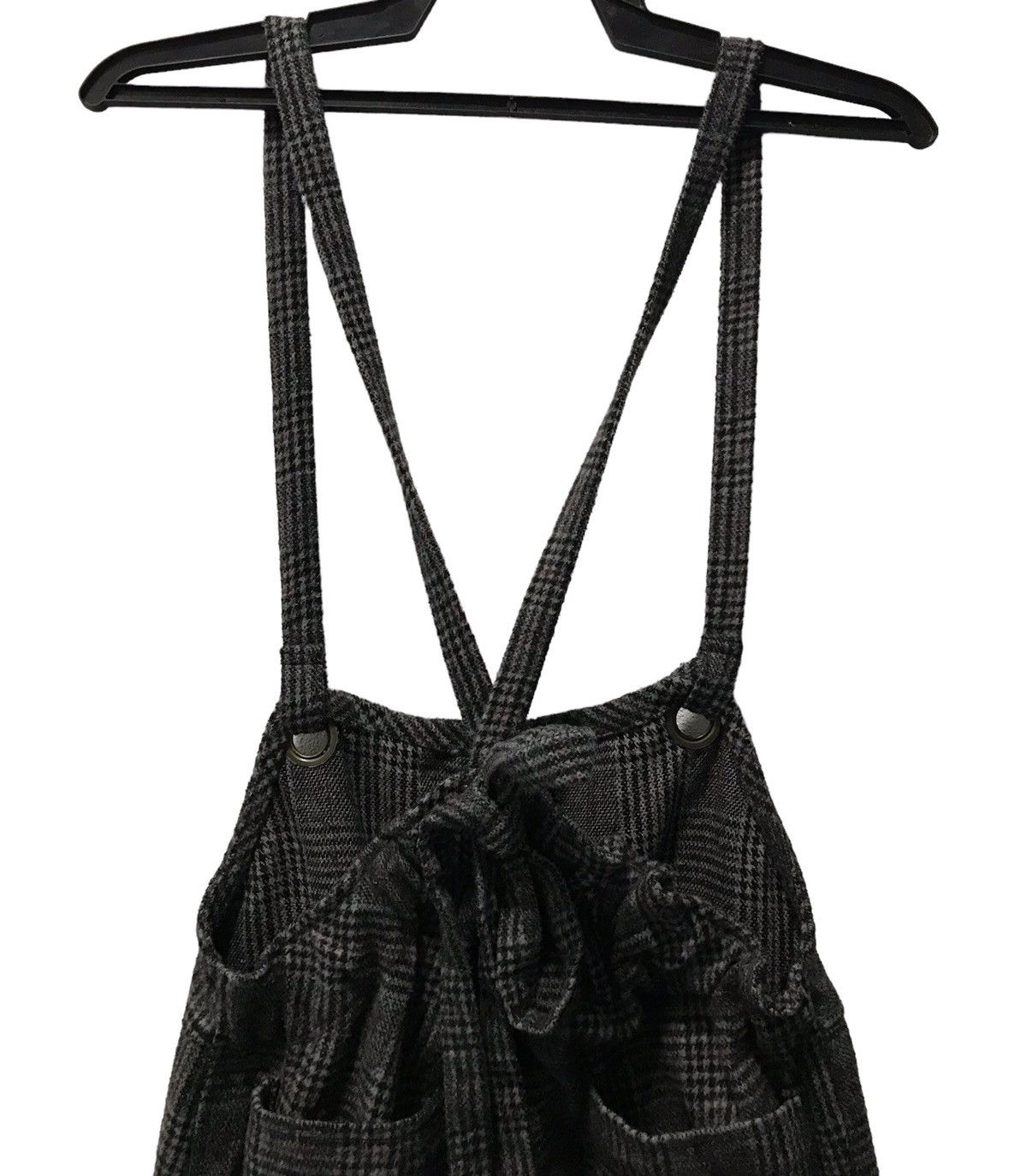 Japanese Brand Plaid Wool-Blend Suspender Wide-Leg Pants – Women's M Size Size US 30 / EU 46 - 4 Thumbnail