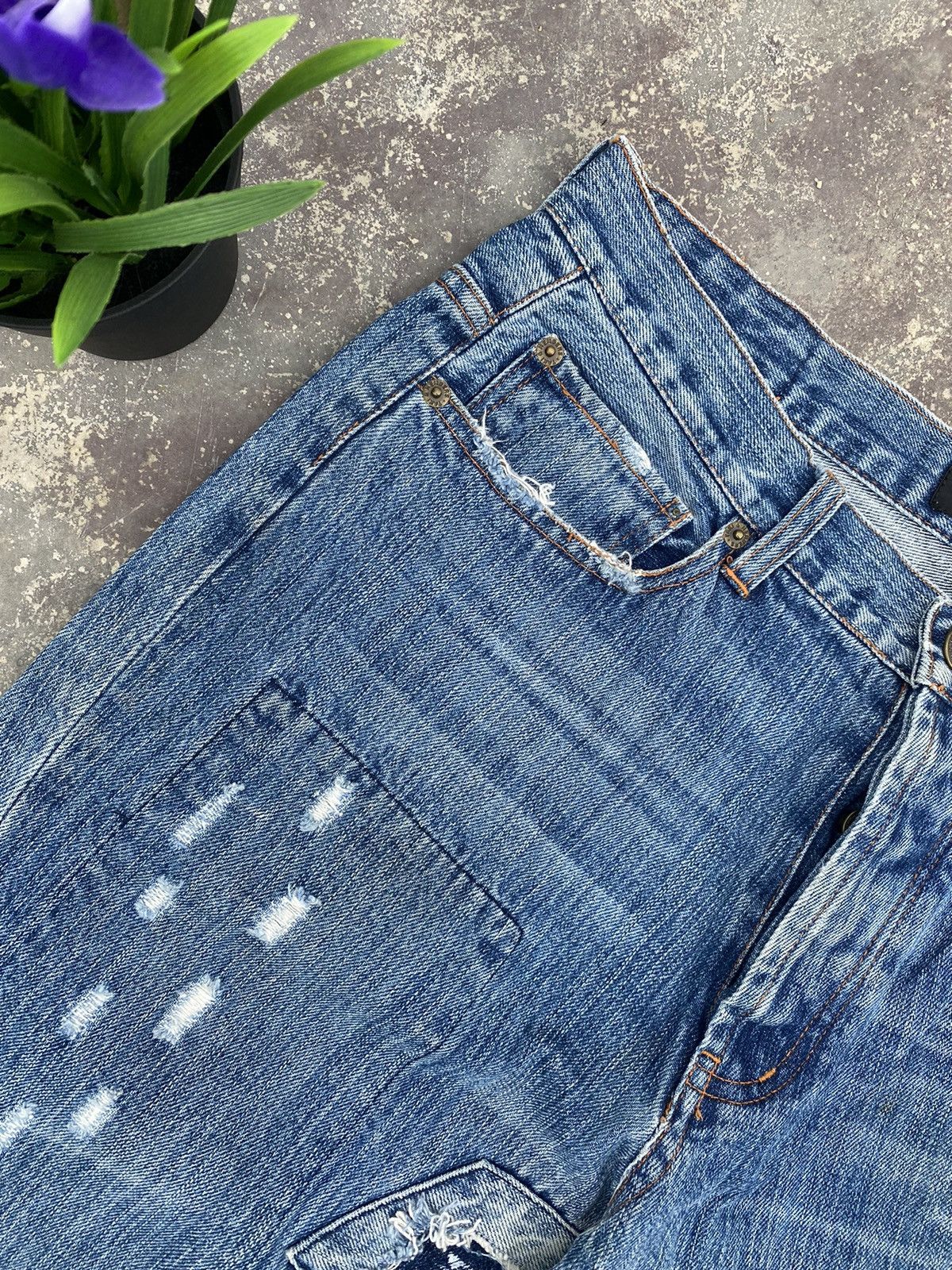 Japanese Brand ⚡️Steals⚡️ 2 EROSAIL Patchwork Jeans Size US 31 - 6 Thumbnail