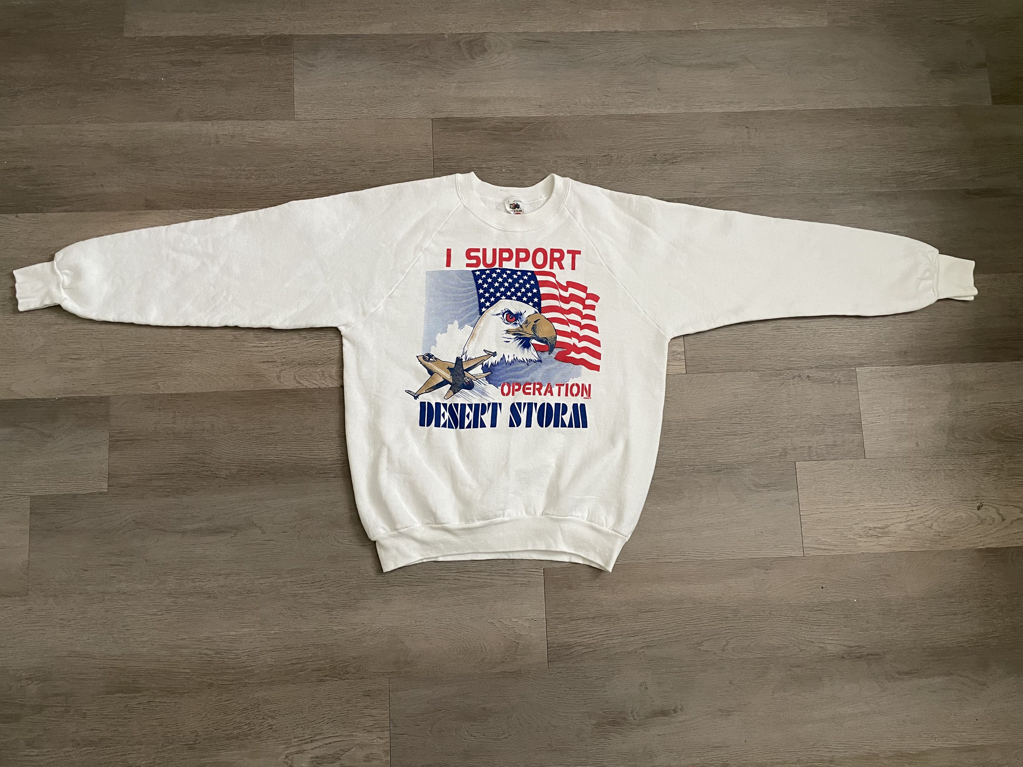 image of Vintage Desert Storm Sweater in White, Men's (Size Medium)
