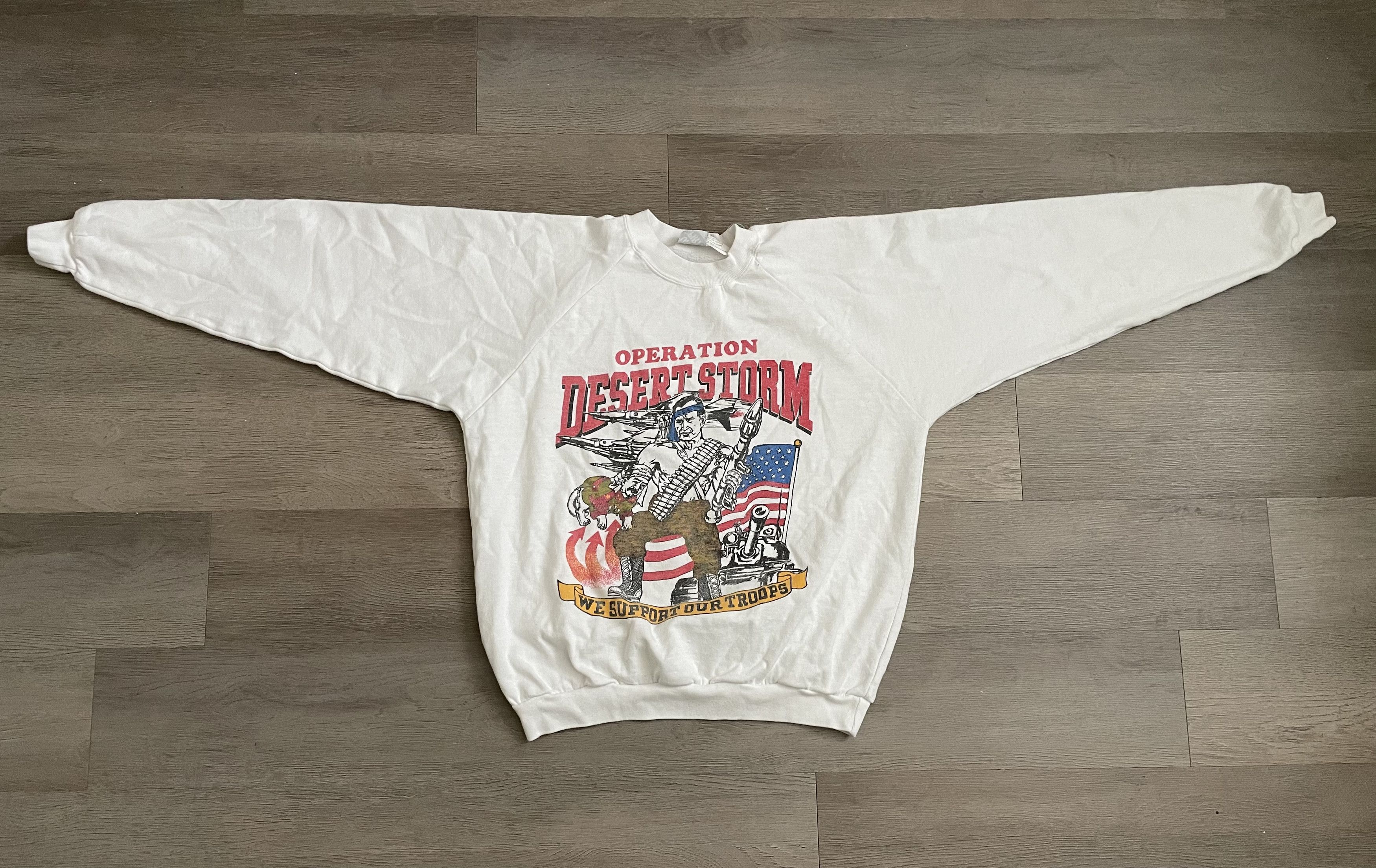 image of Vintage Desert Storm Sweater in White, Men's (Size Medium)