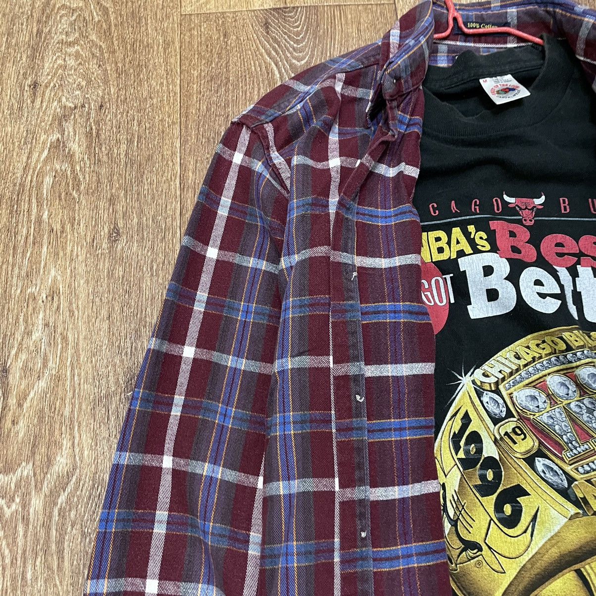 Vintage Vintage 90s Plaid Shirt Graphic Tee Grunge Streetwear Slim M Size US M / EU 48-50 / 2 - 4 Thumbnail