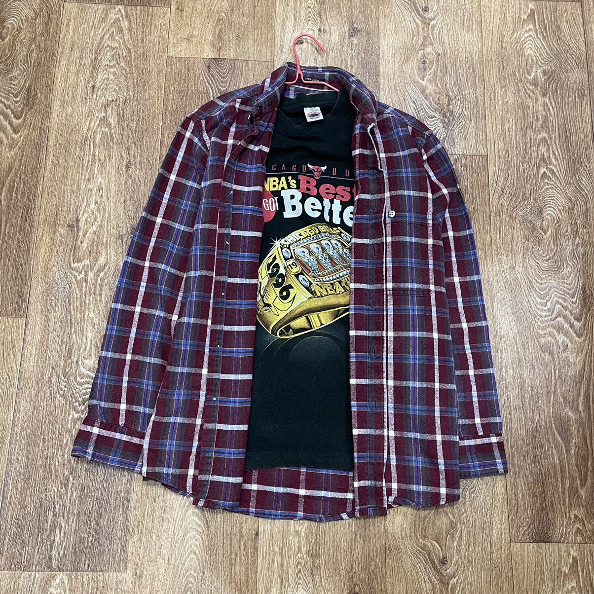 Vintage Vintage 90s Plaid Shirt Graphic Tee Grunge Streetwear Slim M Size US M / EU 48-50 / 2 - 1 Thumbnail