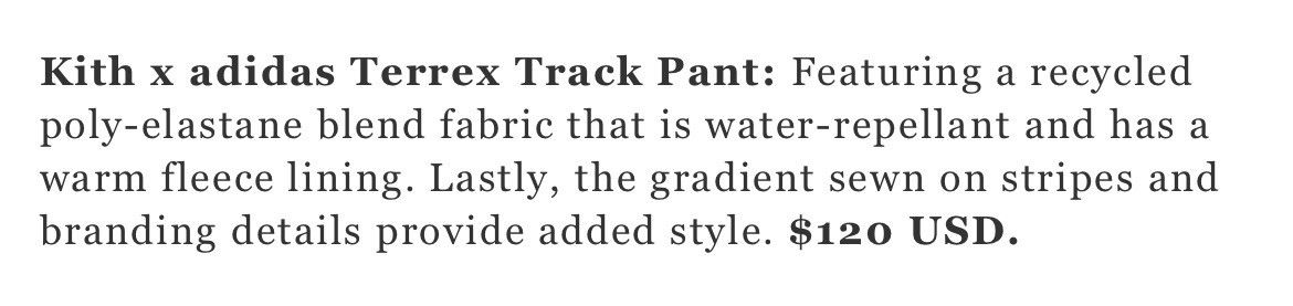 Adidas × Kith TERREX 3M REFLECTiVE CHROMATiC TRACK PANTS FR9292 123548884 Size US 31 - 21 Thumbnail