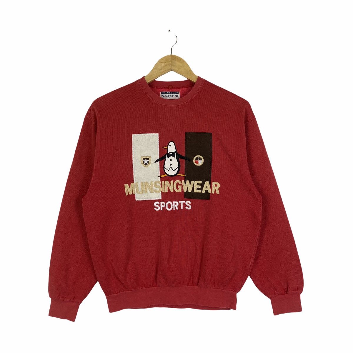 image of Grand Slam x Vintage Grandslam Munsingwear Big Logo Embroidery Sweatshirt in Red, Men's (Size Small