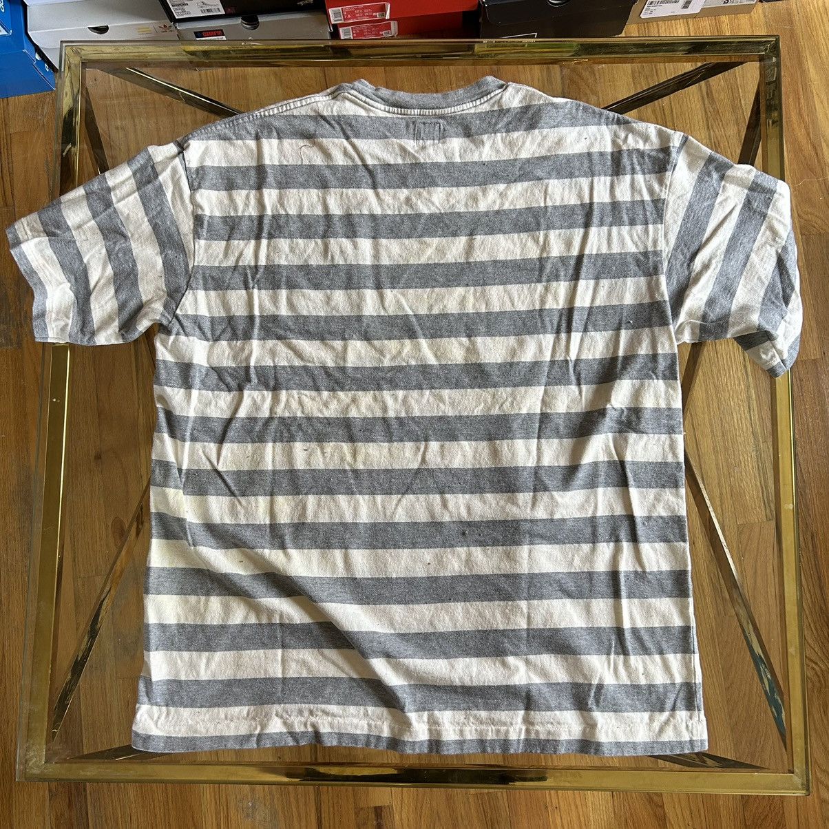 Human Made × Nigo Heather Grey Border Stripe Square Pocket T-Shirt Size US L / EU 52-54 / 3 - 7 Thumbnail