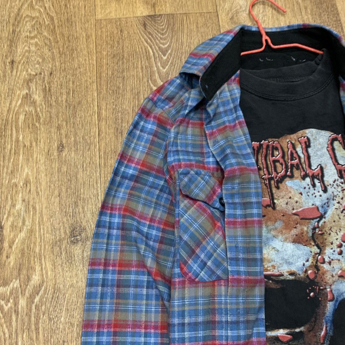 Vintage Vintage 90s Plaid Shirt Skull Graphic Grunge Streetwear L Size US L / EU 52-54 / 3 - 3 Thumbnail