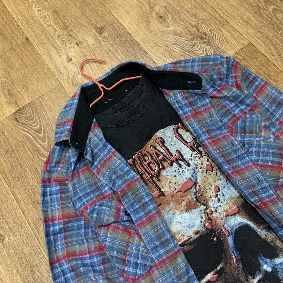 Vintage Vintage 90s Plaid Shirt Skull Graphic Grunge Streetwear L Size US L / EU 52-54 / 3 - 5 Thumbnail