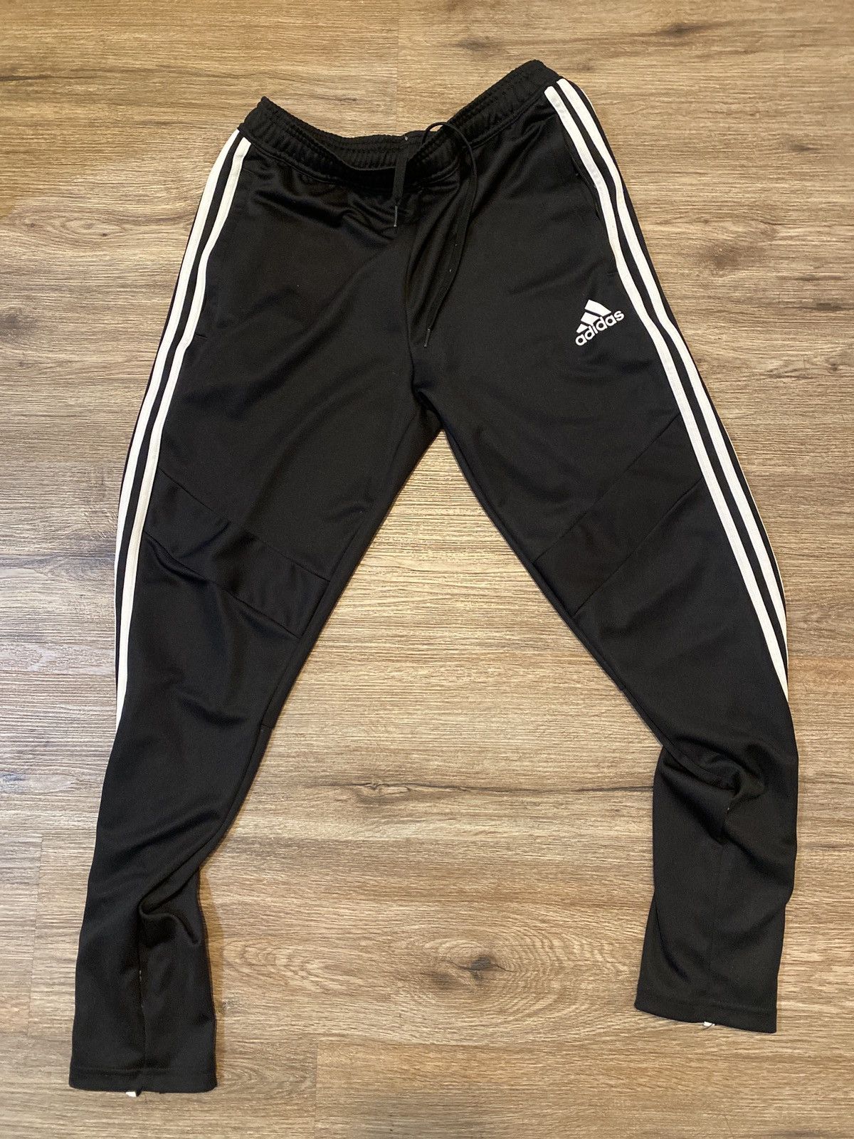 Adidas sweatpants half stripe sales