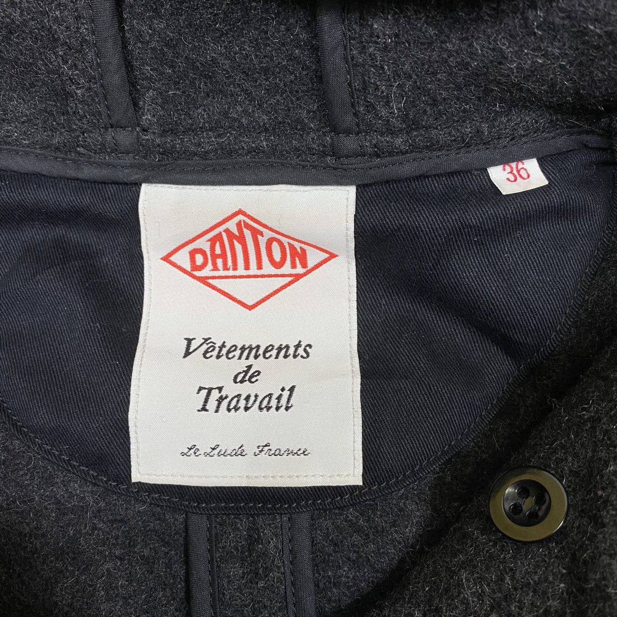 Danton × Vintage Vintage DANTON VETEMENTS DE TRAVAIL Wool Hoodie Coat Jacket Size US XS / EU 42 / 0 - 6 Thumbnail