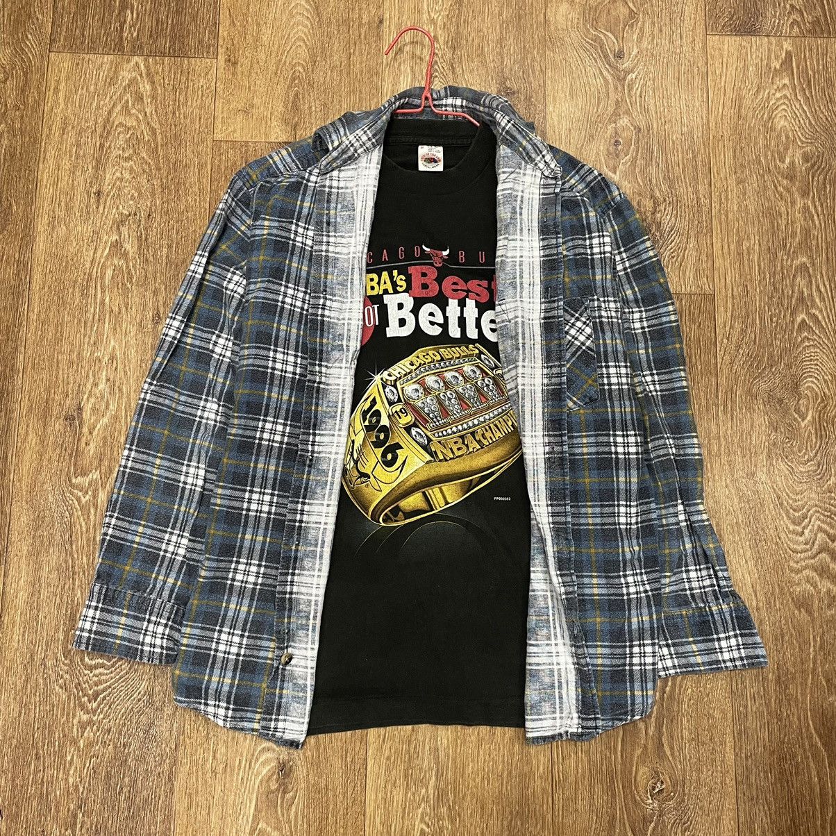 Flannel Vintage 90s Plaid Flannel Shirt Y2K Streetwear Checkered Size US M / EU 48-50 / 2 - 1 Thumbnail
