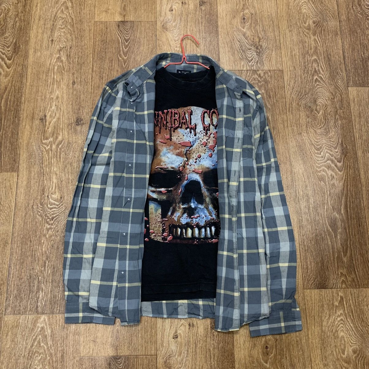 Vintage Vintage 90s Grunge Graphic Tee Flannel Shirt Oversized XXL Size US XXL / EU 58 / 5 - 1 Thumbnail