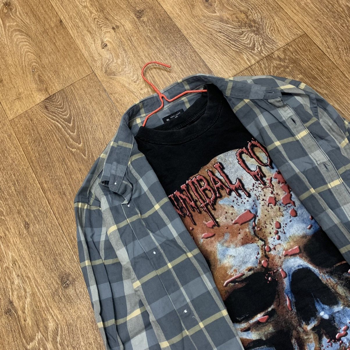 Vintage Vintage 90s Grunge Graphic Tee Flannel Shirt Oversized XXL Size US XXL / EU 58 / 5 - 5 Thumbnail