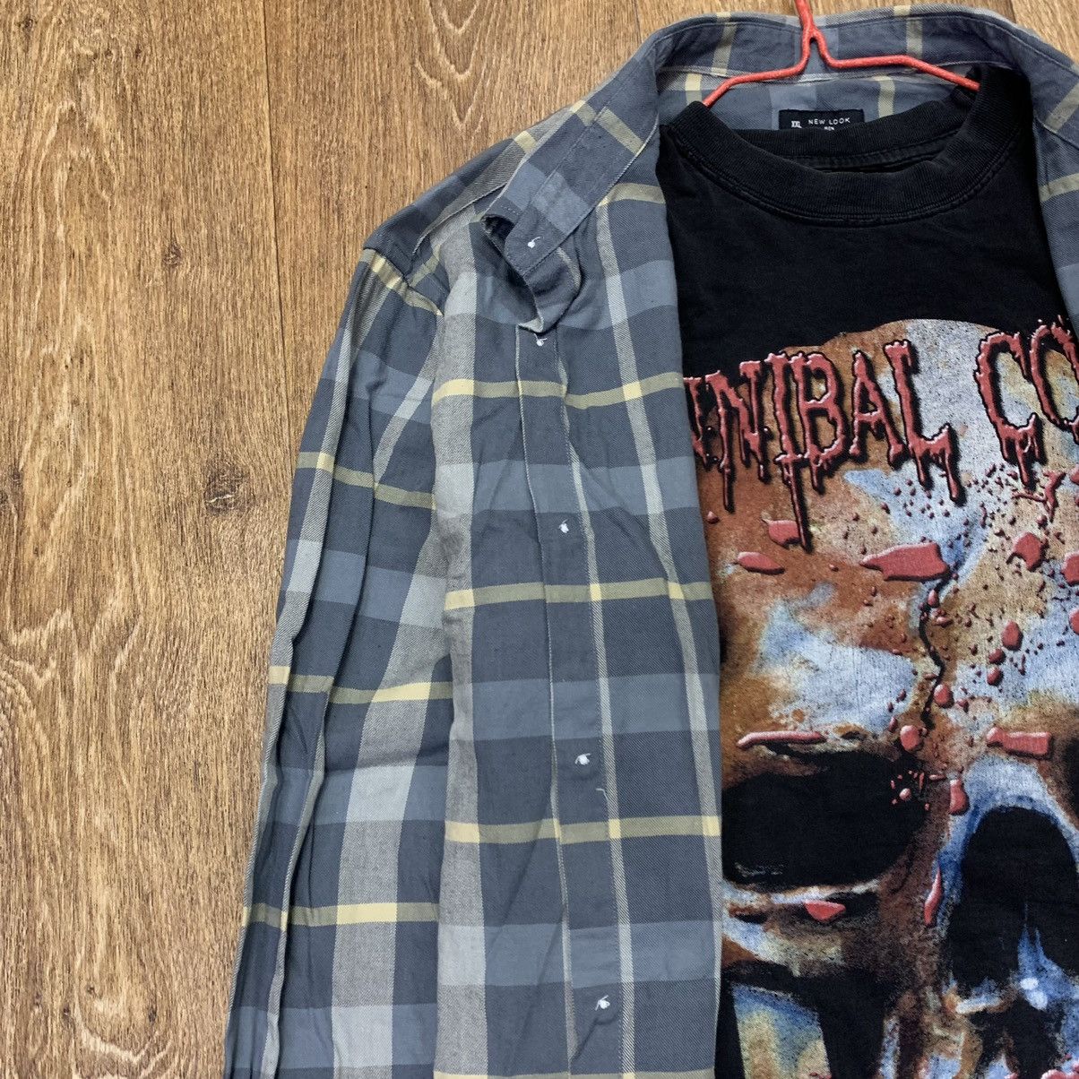 Vintage Vintage 90s Grunge Graphic Tee Flannel Shirt Oversized XXL Size US XXL / EU 58 / 5 - 4 Thumbnail