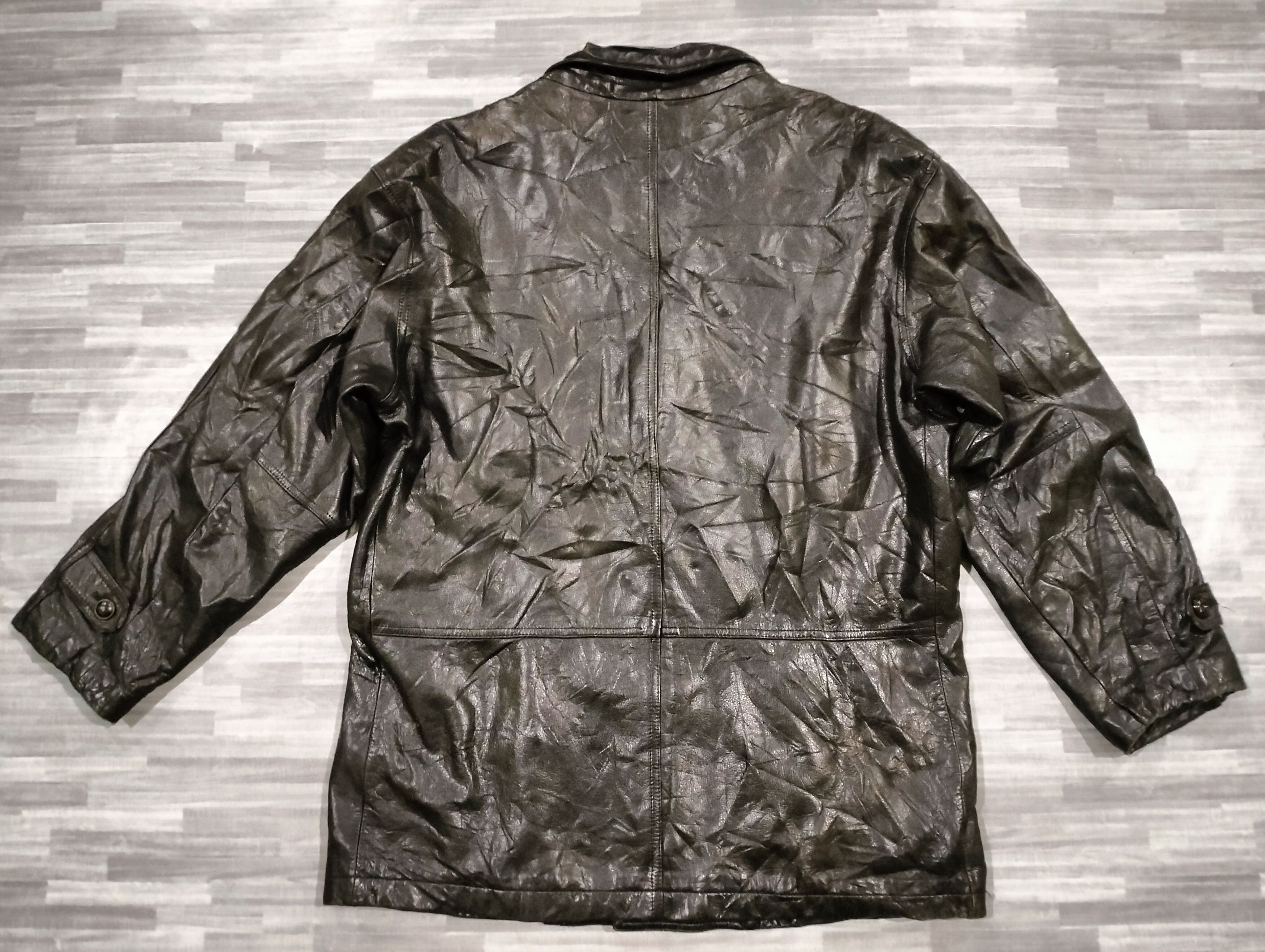 Genuine Leather Vtg Nina Ricci Genuine Leather Button Coat Jacket Distressed Size US M / EU 48-50 / 2 - 2 Thumbnail