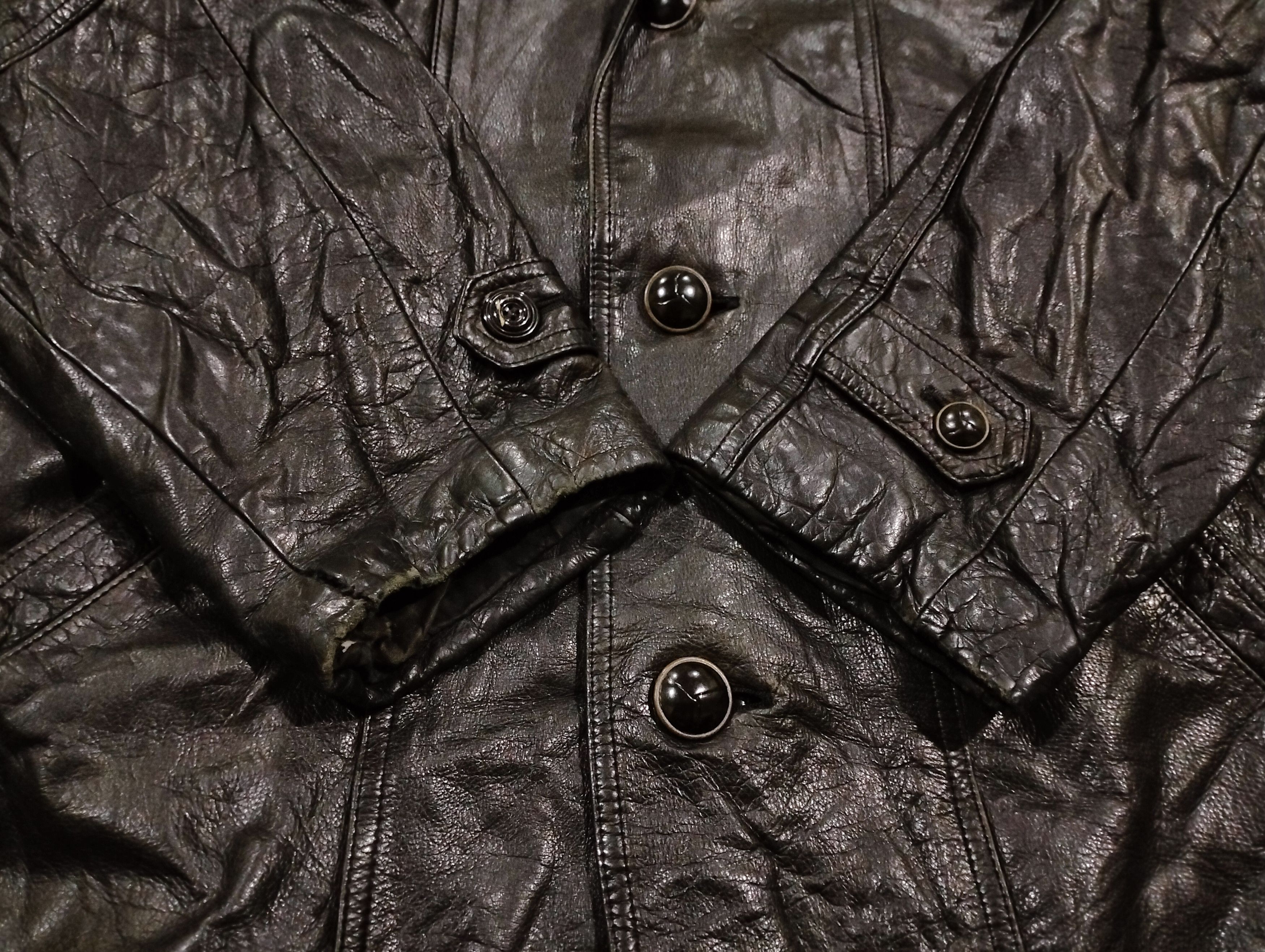 Genuine Leather Vtg Nina Ricci Genuine Leather Button Coat Jacket Distressed Size US M / EU 48-50 / 2 - 17 Thumbnail