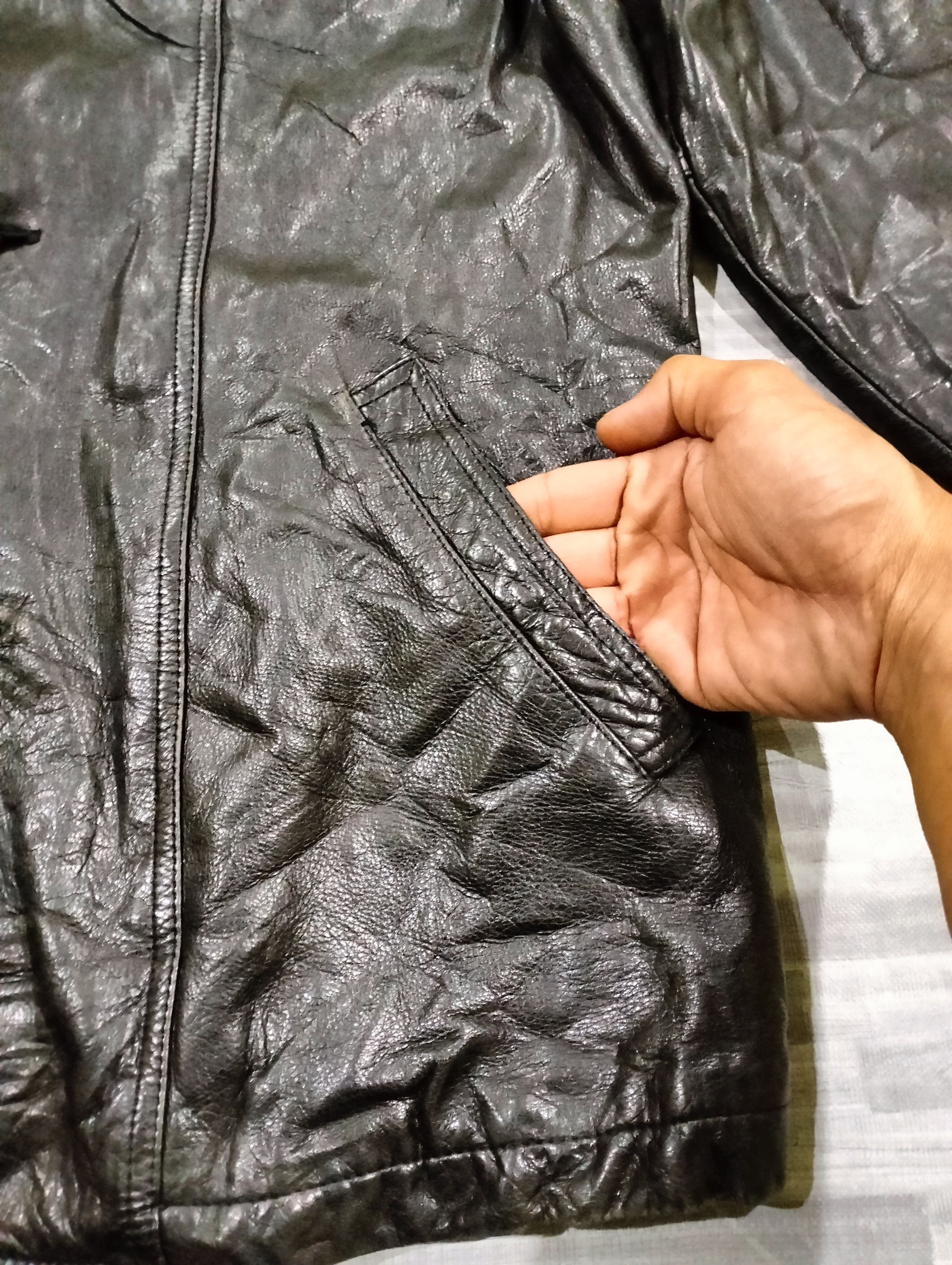 Genuine Leather Vtg Nina Ricci Genuine Leather Button Coat Jacket Distressed Size US M / EU 48-50 / 2 - 5 Thumbnail