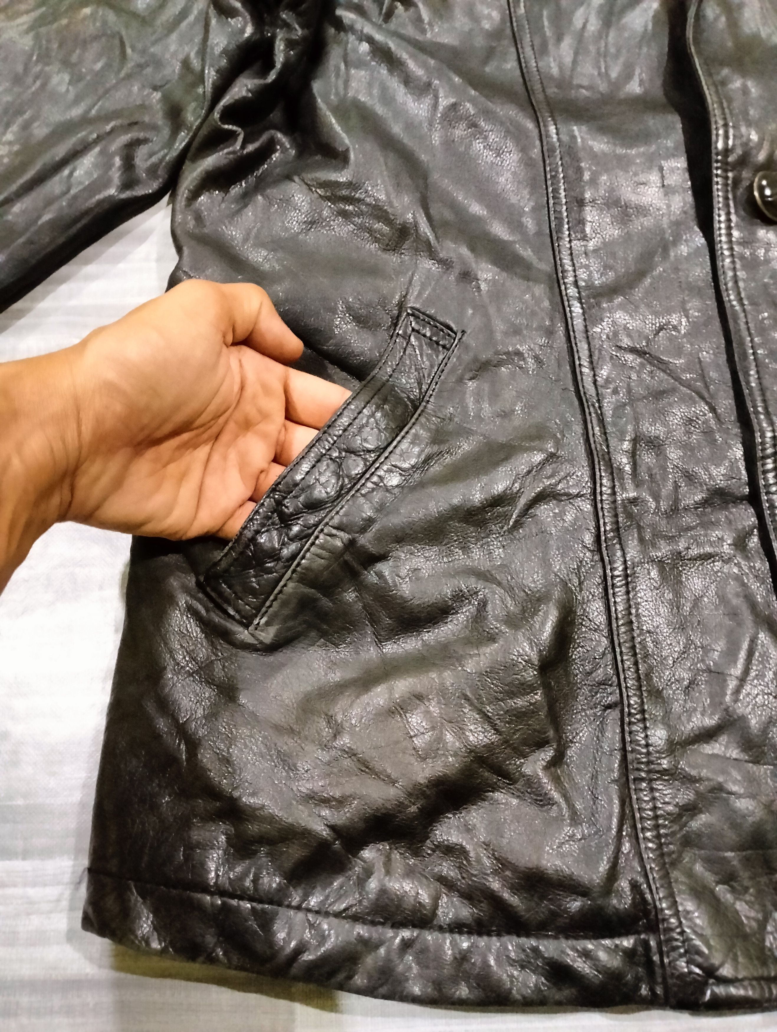 Genuine Leather Vtg Nina Ricci Genuine Leather Button Coat Jacket Distressed Size US M / EU 48-50 / 2 - 6 Thumbnail