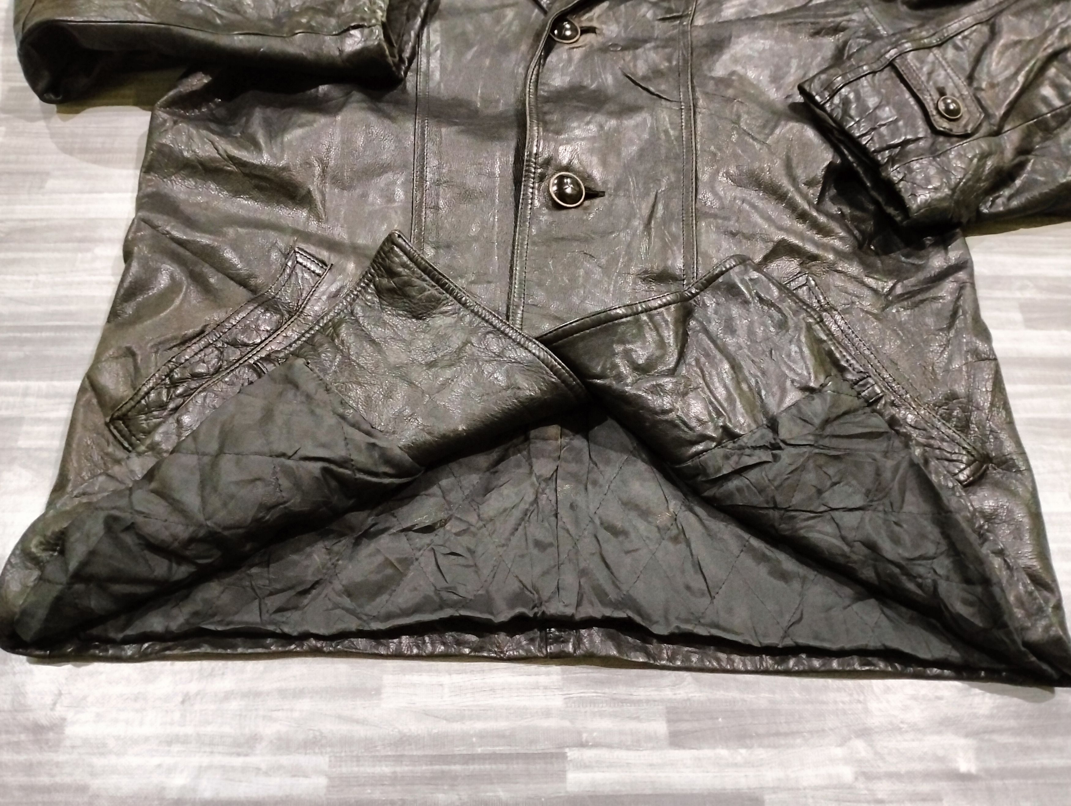 Genuine Leather Vtg Nina Ricci Genuine Leather Button Coat Jacket Distressed Size US M / EU 48-50 / 2 - 13 Thumbnail