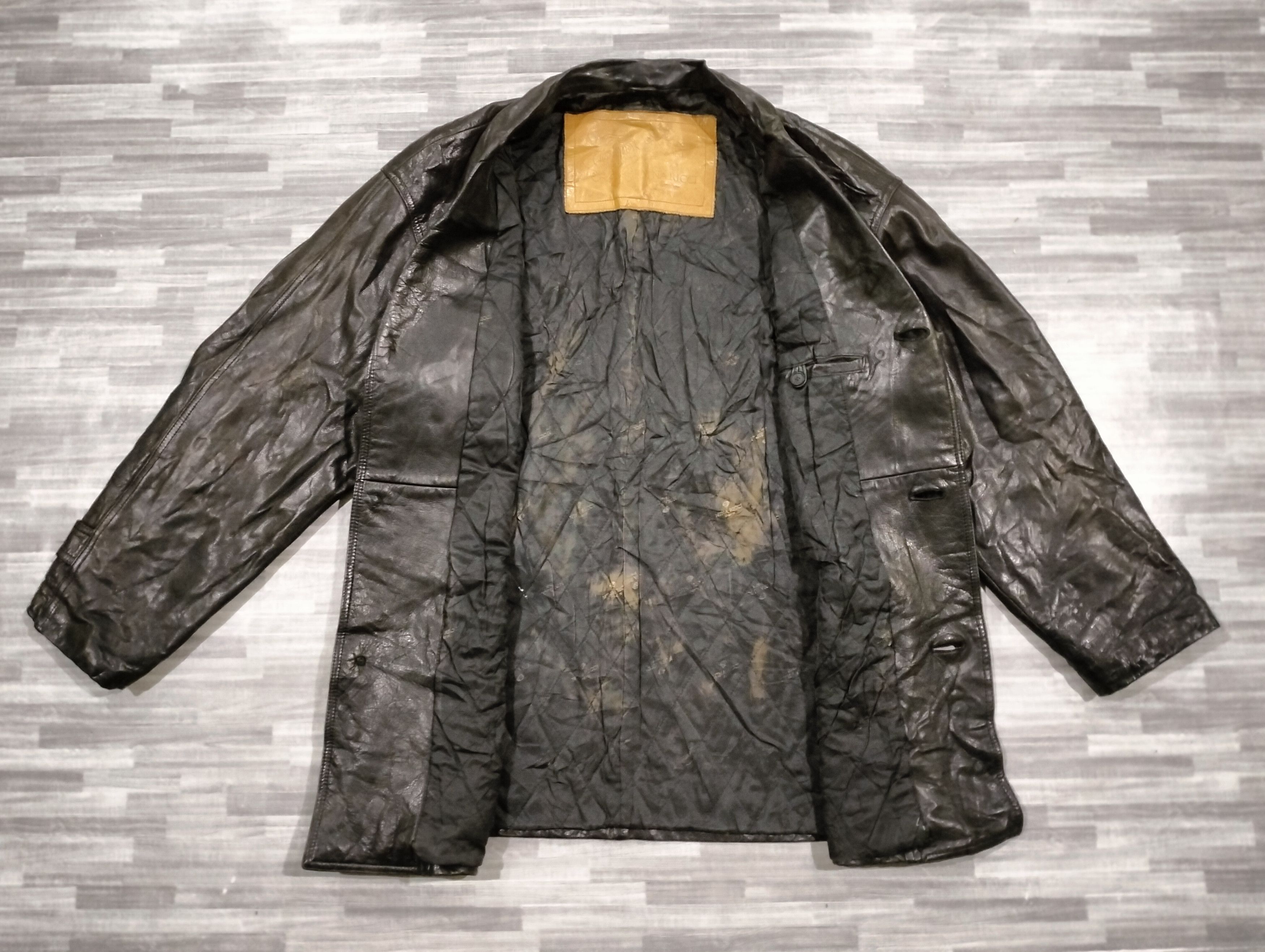 Genuine Leather Vtg Nina Ricci Genuine Leather Button Coat Jacket Distressed Size US M / EU 48-50 / 2 - 11 Thumbnail