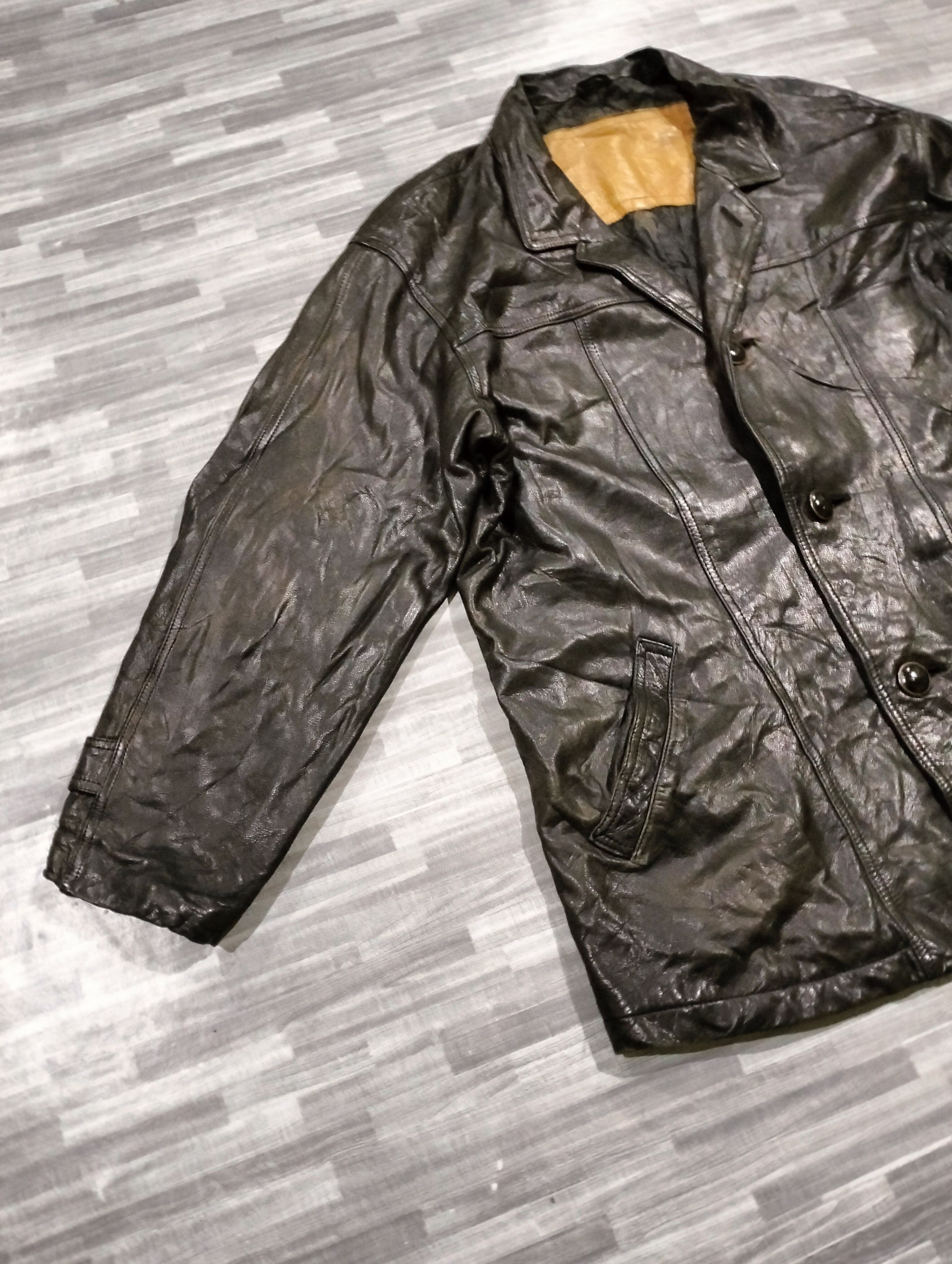 Genuine Leather Vtg Nina Ricci Genuine Leather Button Coat Jacket Distressed Size US M / EU 48-50 / 2 - 3 Thumbnail