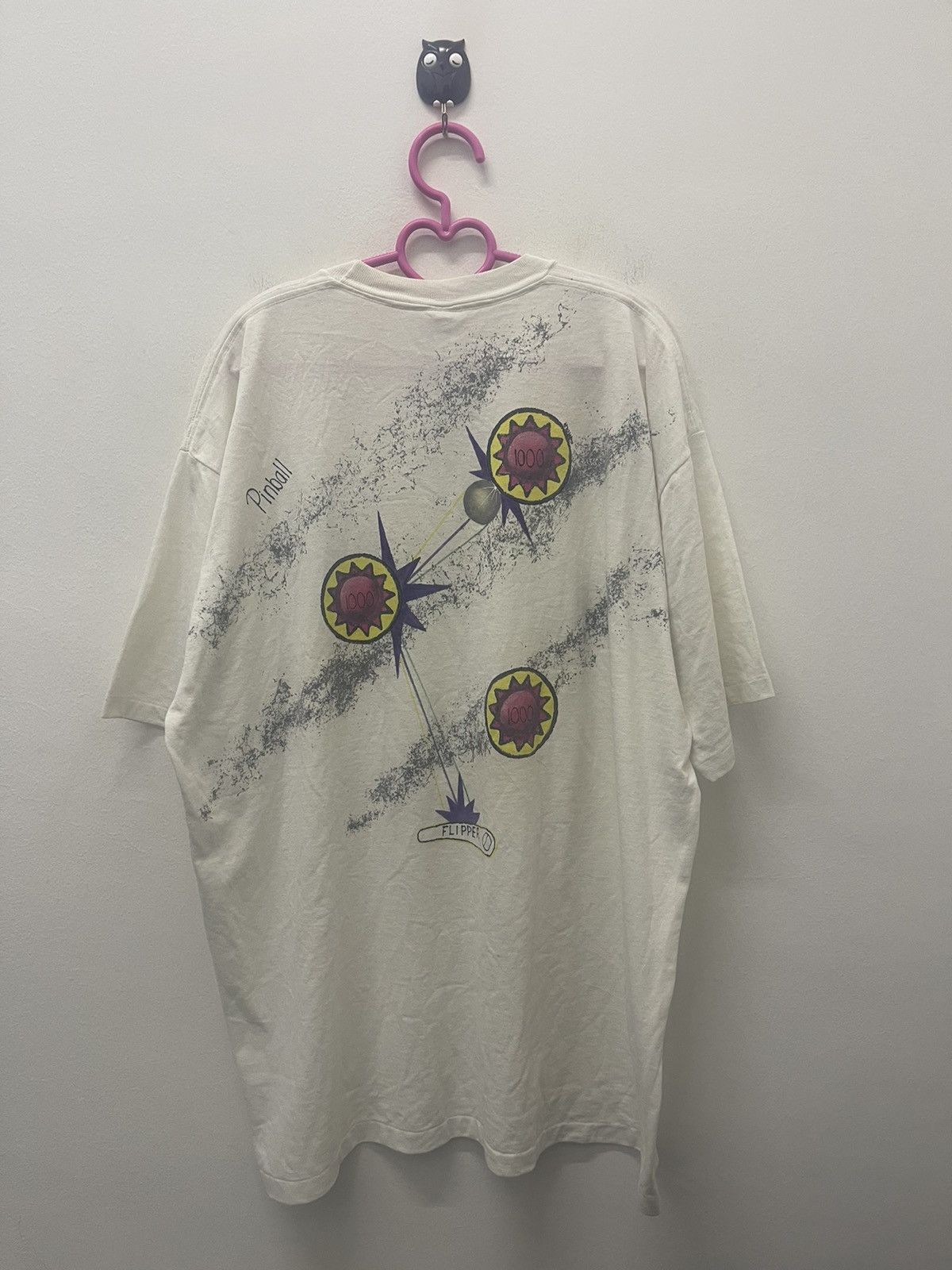 image of Rare Vintage Amtex The Pinball Company Single Stitches in White, Men's (Size XL)