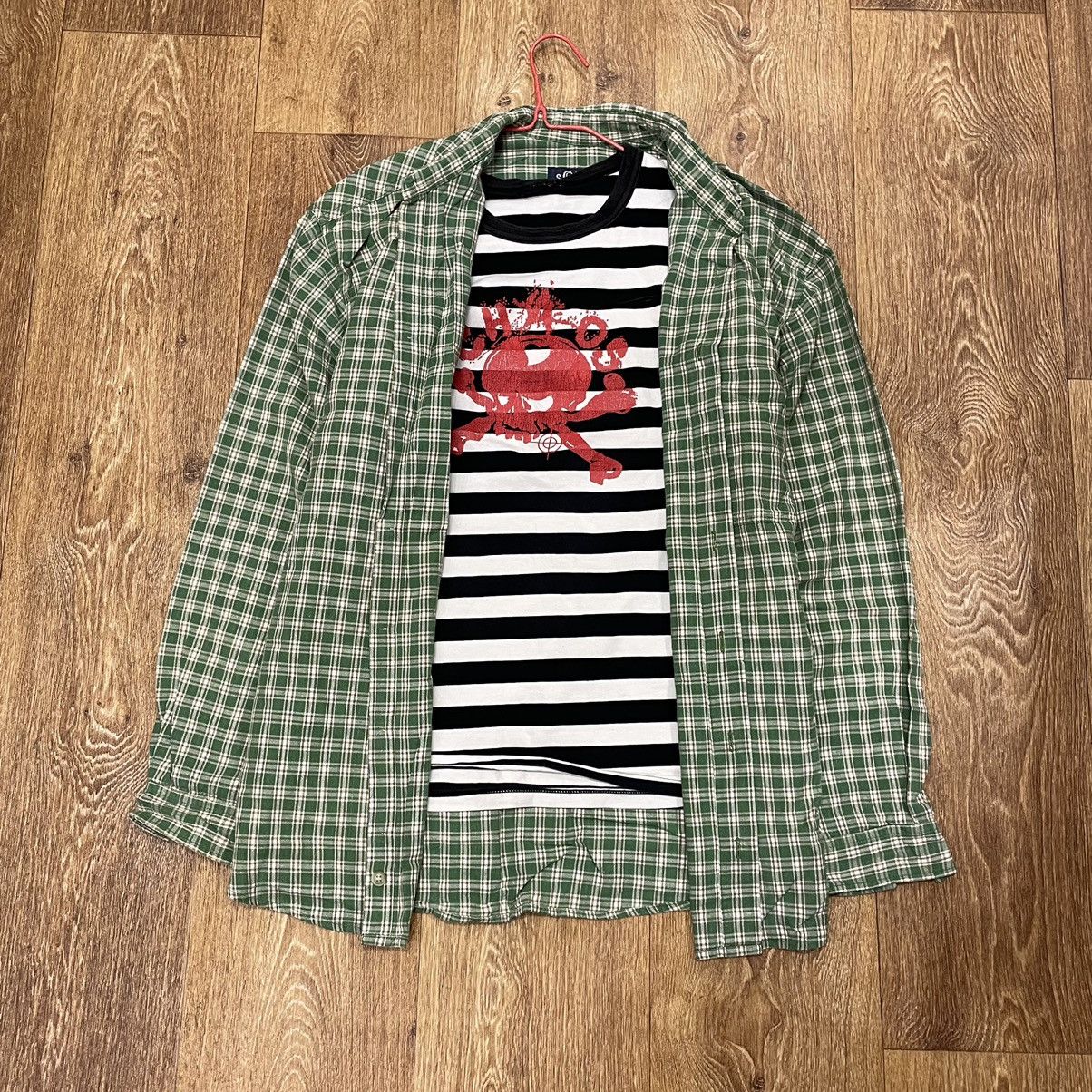 Vintage Vintage 90s Checkered Shirt Grunge Layering Green Worn In L Size US L / EU 52-54 / 3 - 1 Thumbnail